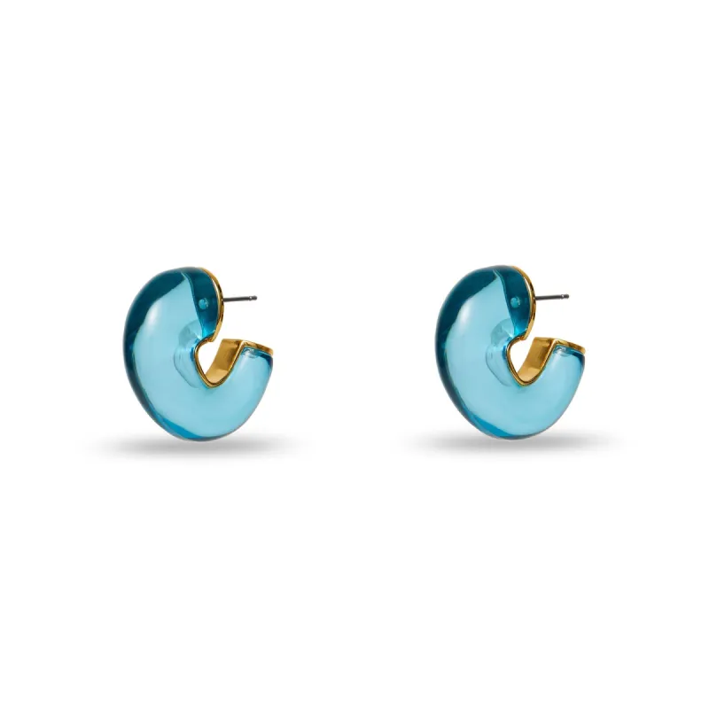 DECEMBER BLUE TOPAZ BIRTHSTONE CHUNKY HOOP sold by Lele Sadoughi