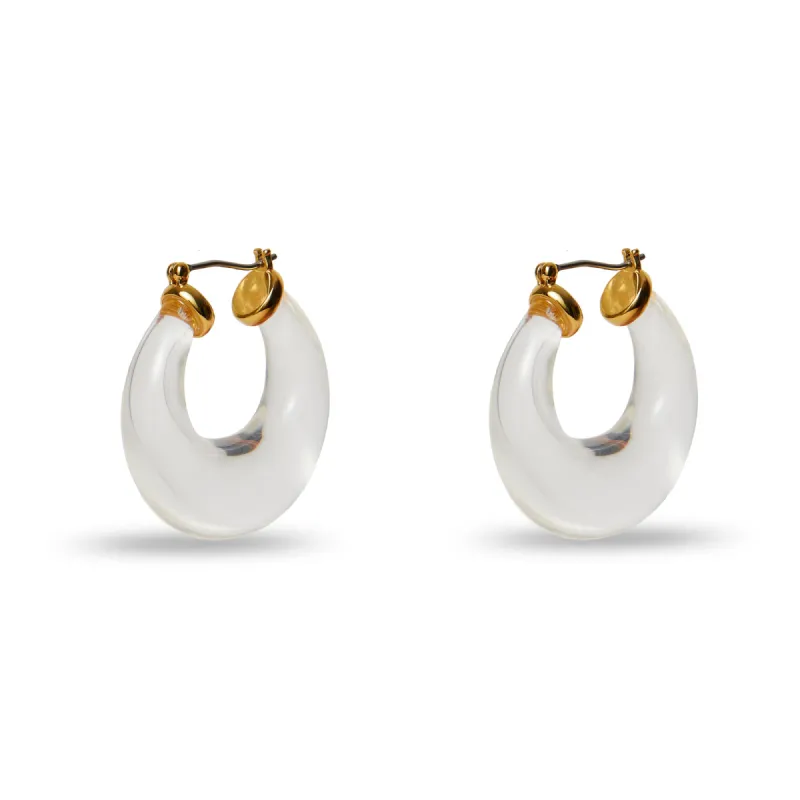 APRIL DIAMOND BIRTHSTONE DOUBLE HOOP sold by Lele Sadoughi