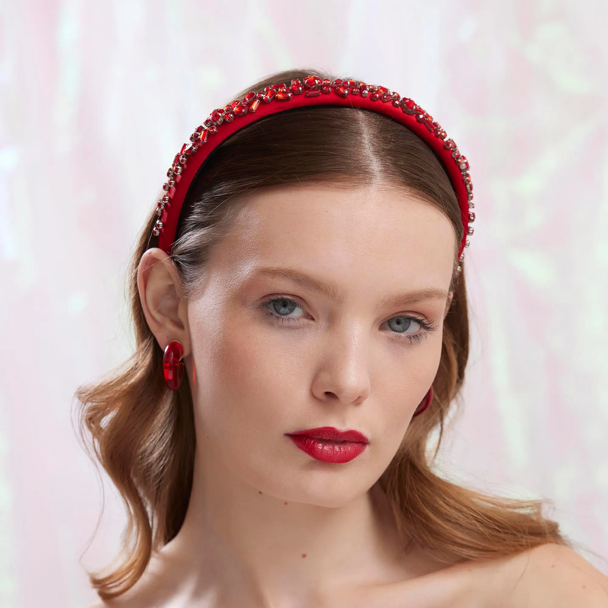 JULY RUBY GIGI JEWELED BIRTHSTONE HEADBAND sold by Lele Sadoughi product image thumbnail 2