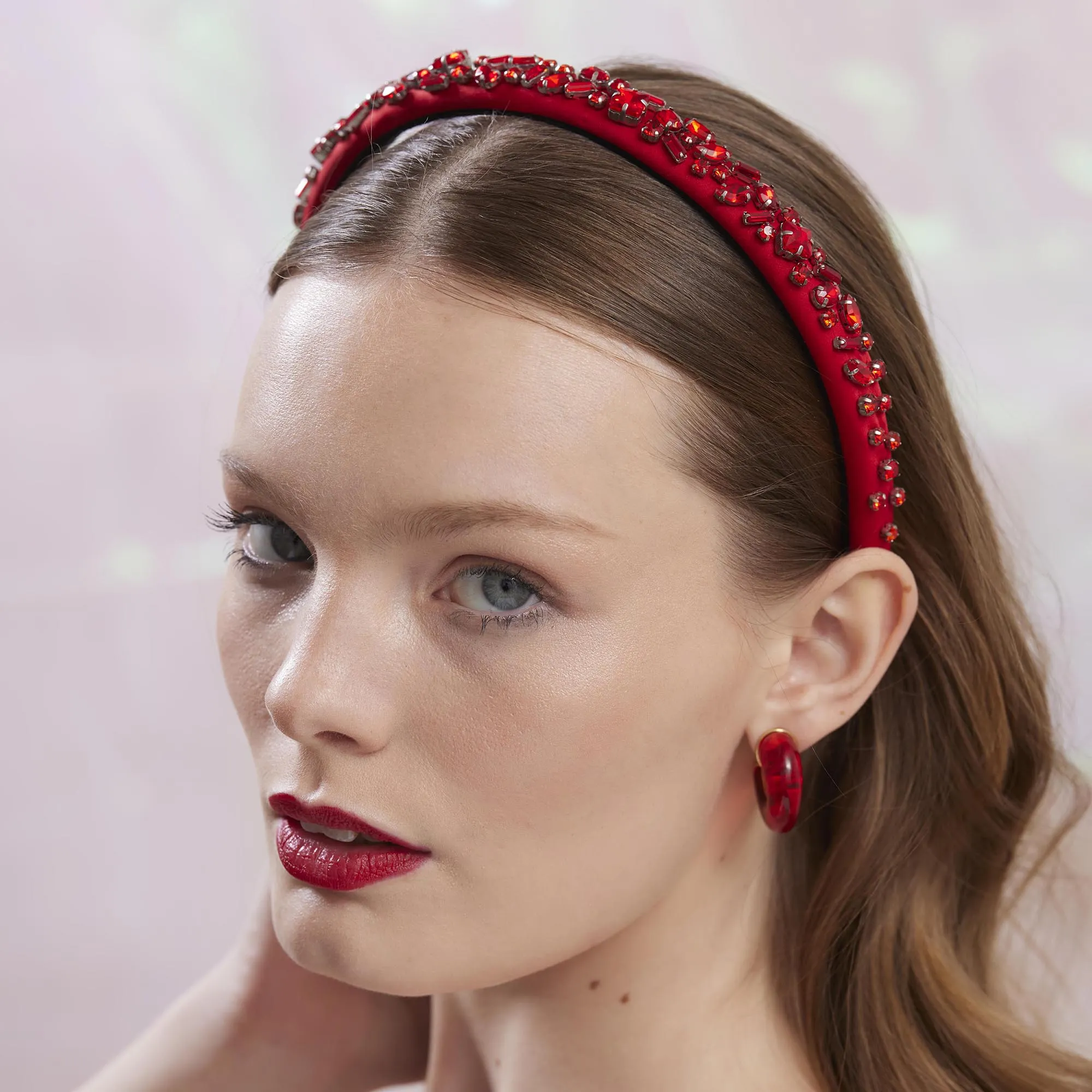 JULY RUBY GIGI JEWELED BIRTHSTONE HEADBAND sold by Lele Sadoughi product image thumbnail 4