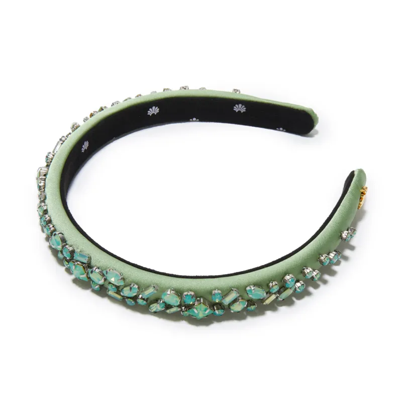 AUGUST PERIDOT GIGI JEWELED BIRTHSTONE HEADBAND sold by Lele Sadoughi