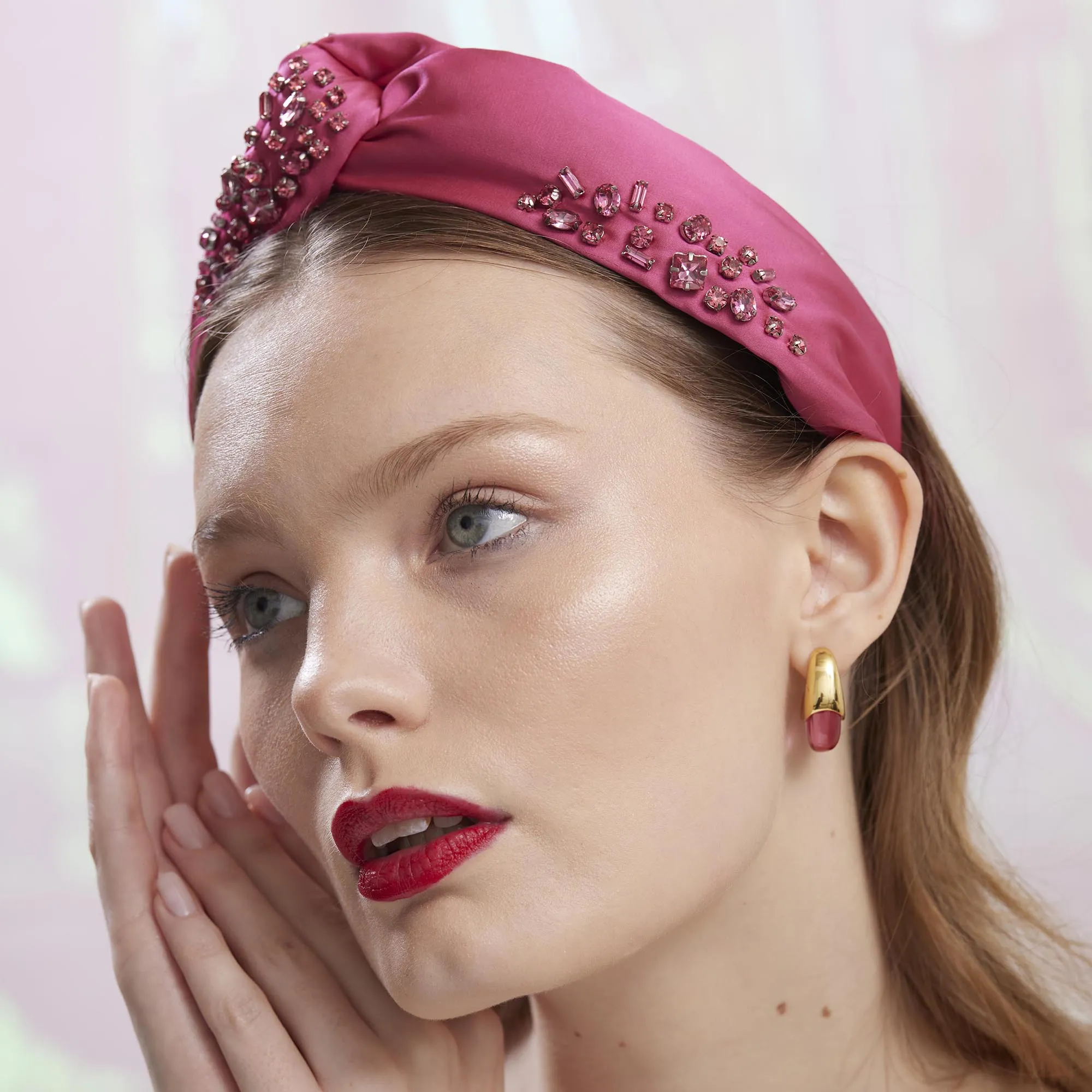 OCTOBER PINK TOURMALINE MARLENE JEWELED BIRTHSTONE HEADBAND sold by Lele Sadoughi product image thumbnail 4