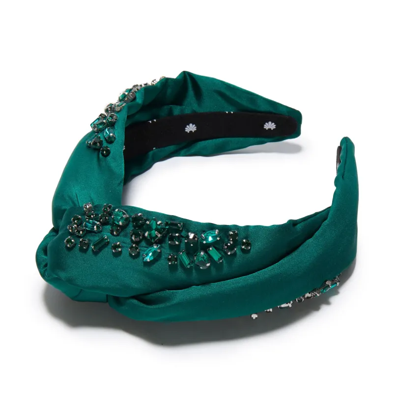 MAY EMERALD MARLENE JEWELED BIRTHSTONE HEADBAND sold by Lele Sadoughi