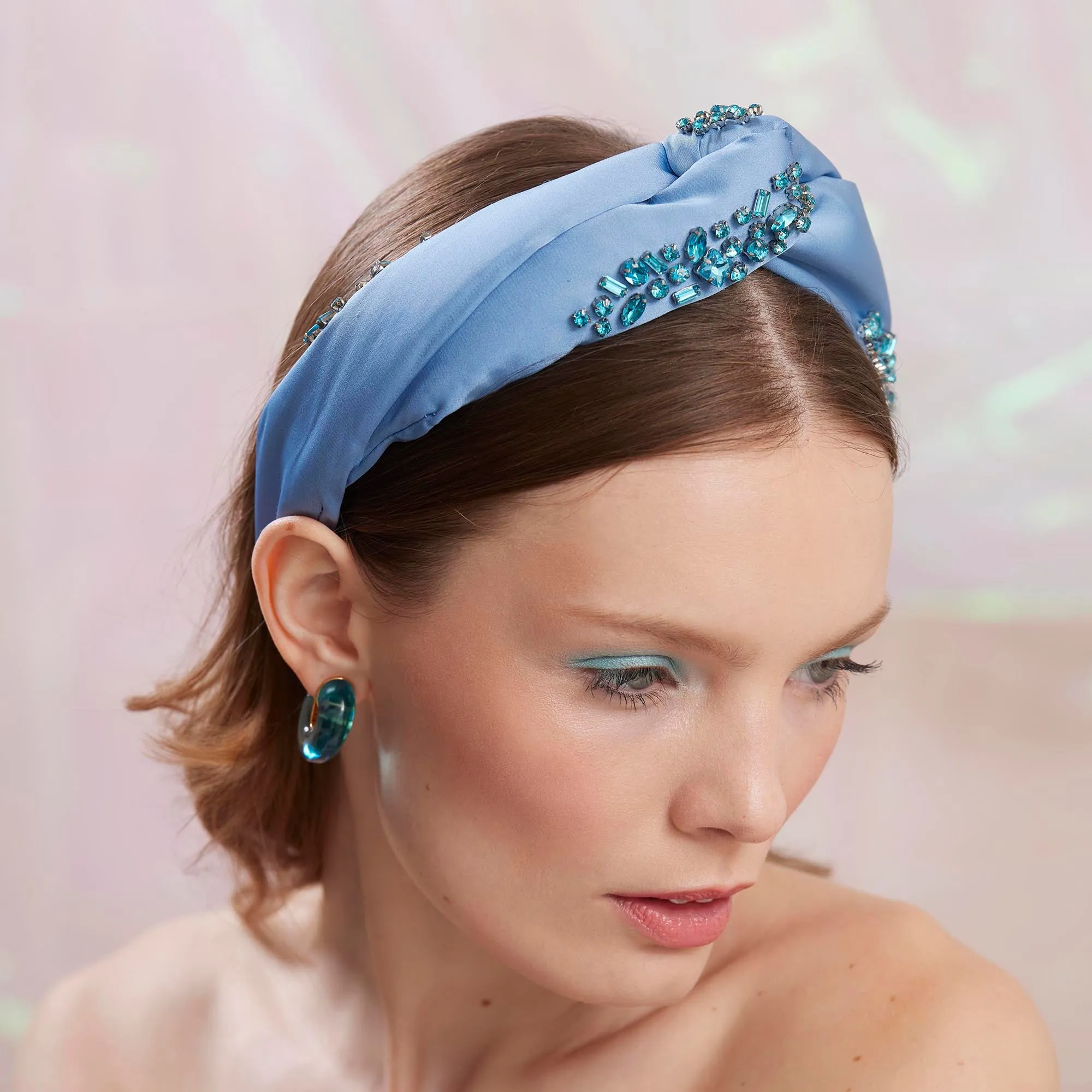 DECEMBER BLUE TOPAZ MARLENE JEWELED BIRTHSTONE HEADBAND sold by Lele Sadoughi product image thumbnail 4