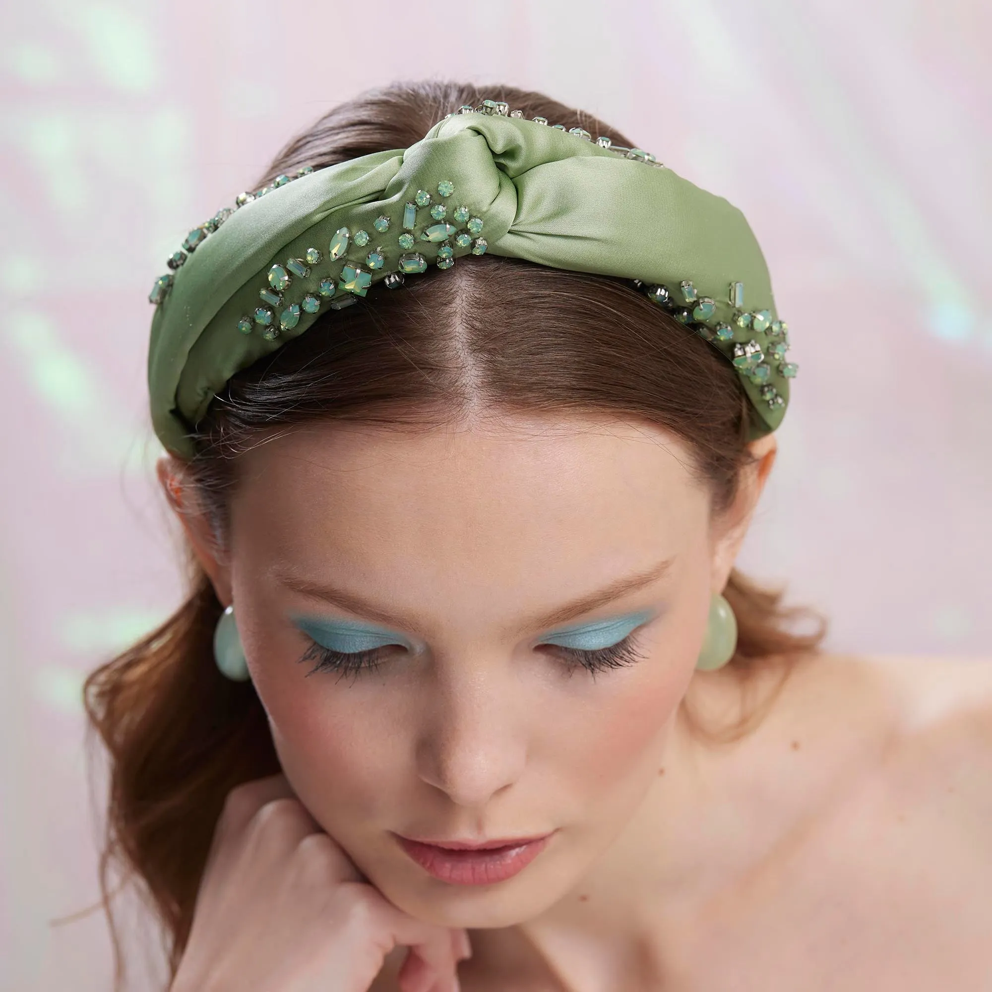 AUGUST PERIDOT MARLENE JEWELED BIRTHSTONE HEADBAND sold by Lele Sadoughi product image thumbnail 4