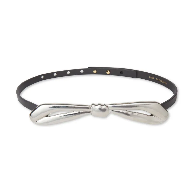 CHARCOAL BLANCHE BOW BELT sold by Lele Sadoughi