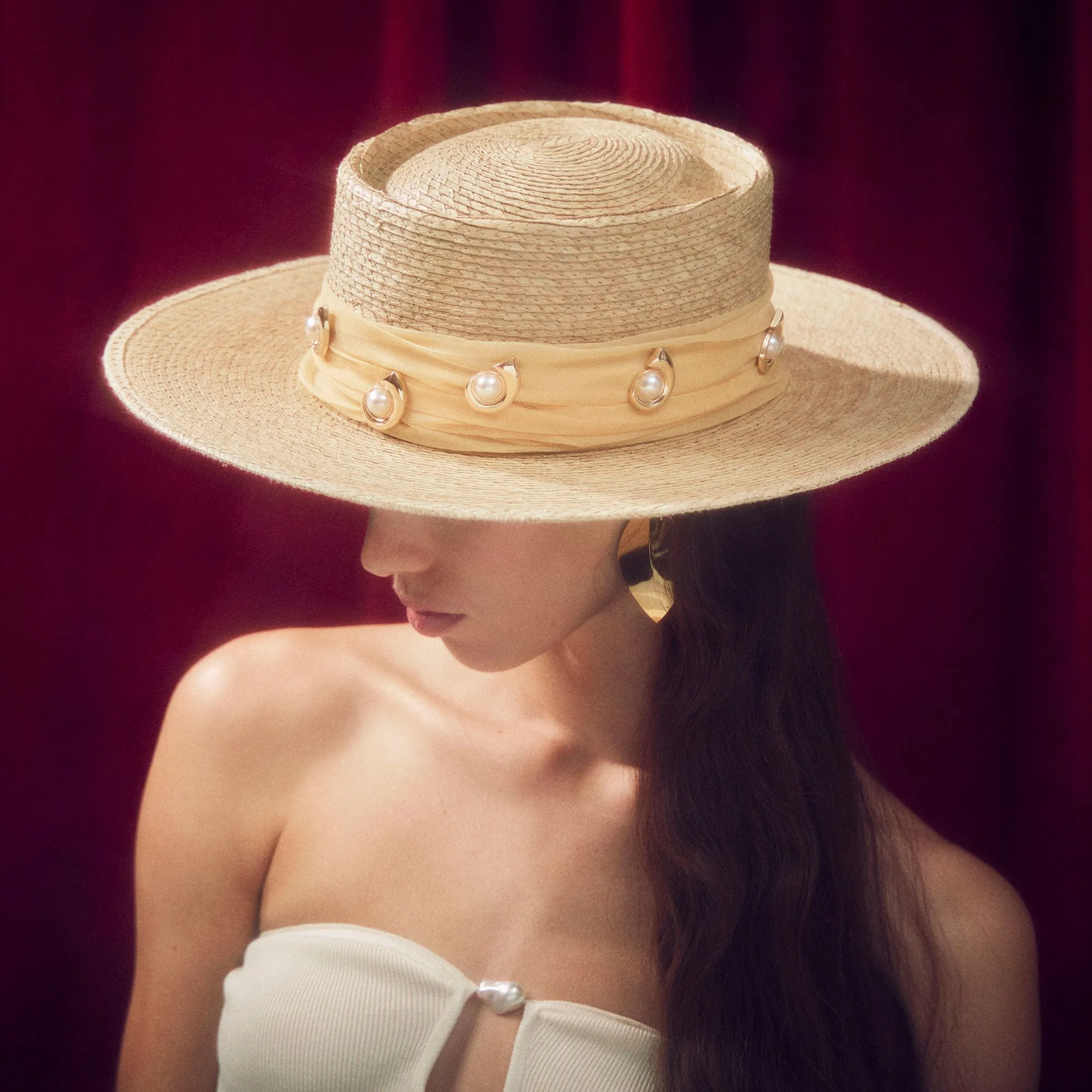 NATURAL MICHELLE DÉCO SWIRL STRAW HAT sold by Lele Sadoughi product image thumbnail 2