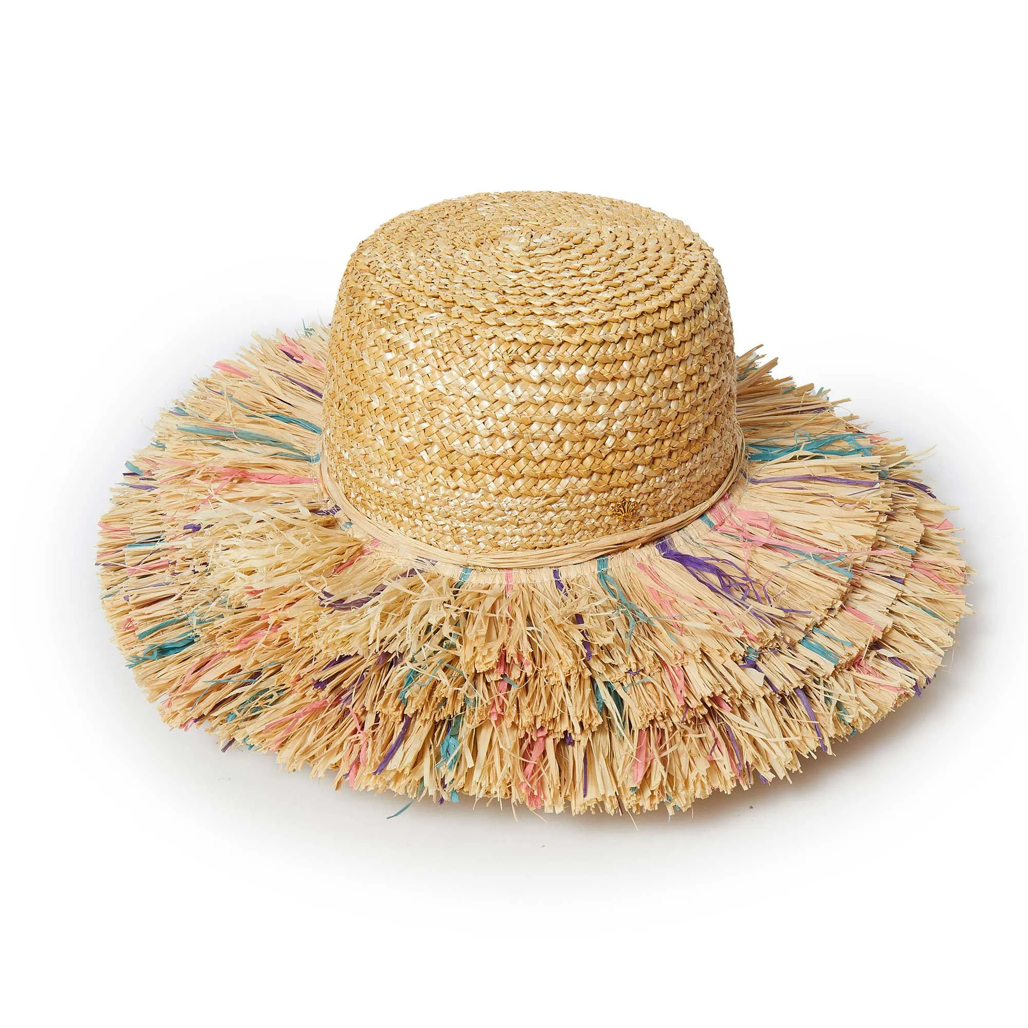 DESERT SUNSET FRINGE STRAW HAT sold by Lele Sadoughi