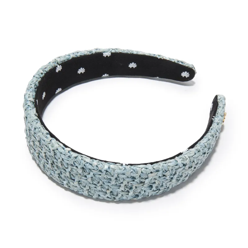 CAPRI BLUE BESSETTE RAFFIA HEADBAND sold by Lele Sadoughi