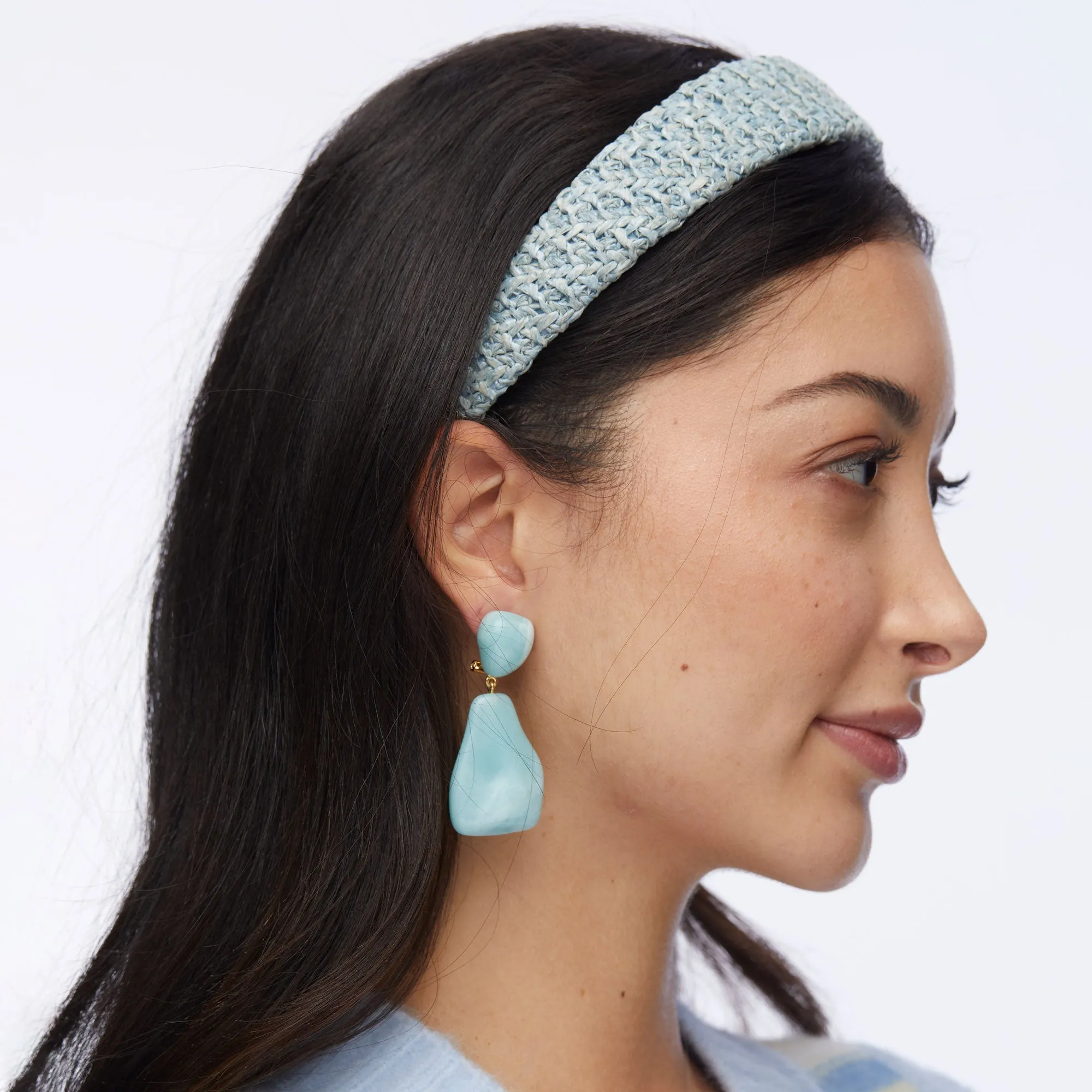 CAPRI BLUE BESSETTE RAFFIA HEADBAND sold by Lele Sadoughi product image thumbnail 2