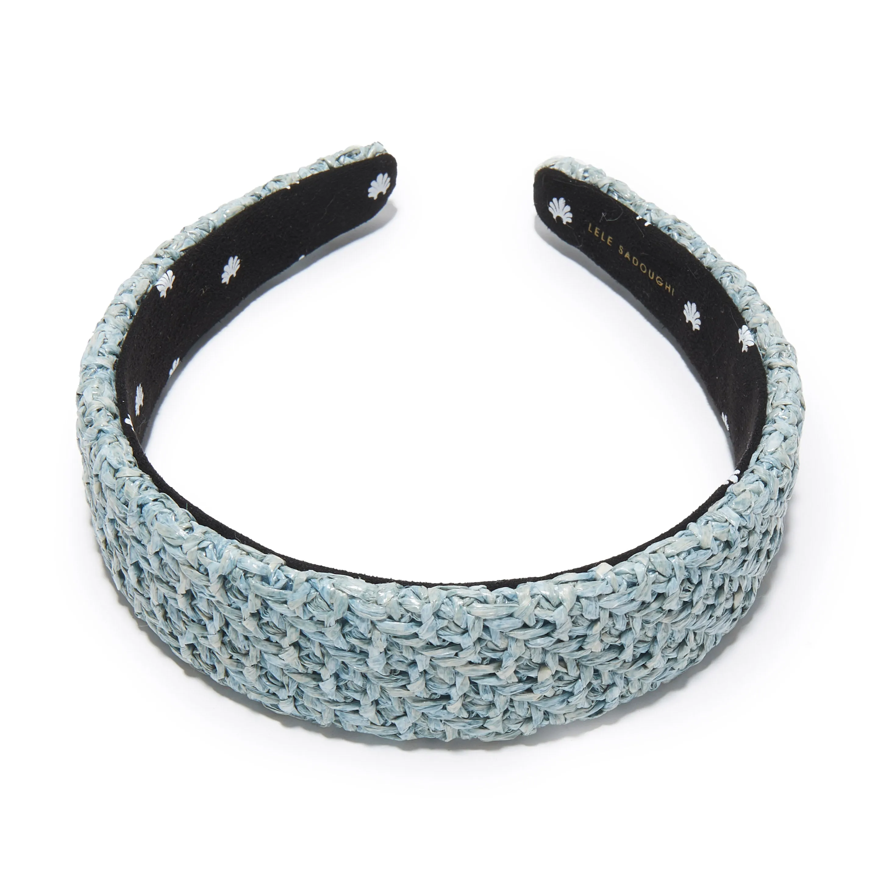 CAPRI BLUE BESSETTE RAFFIA HEADBAND sold by Lele Sadoughi product image thumbnail 3