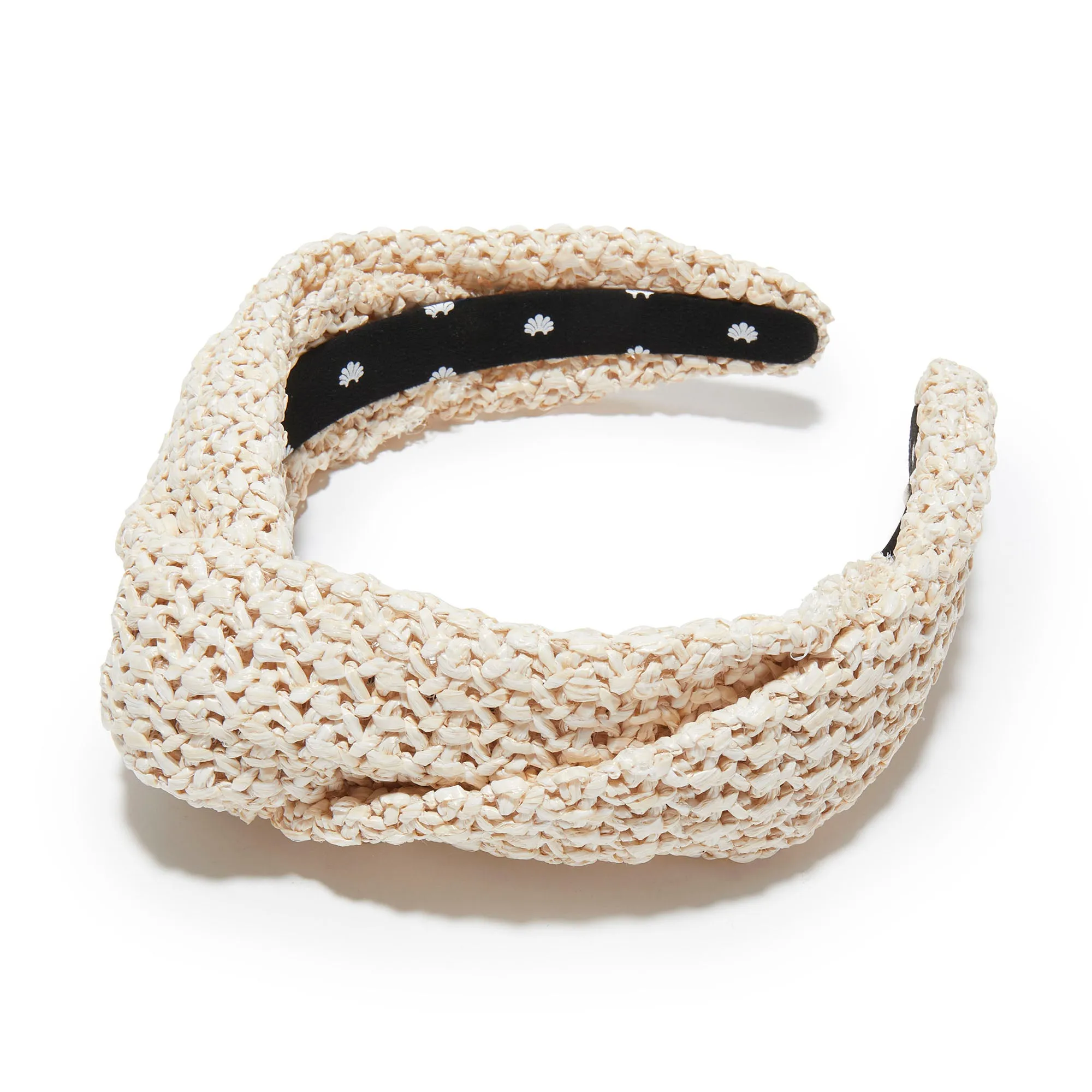 WHITE WASH RAFFIA GRETA HEADBAND sold by Lele Sadoughi