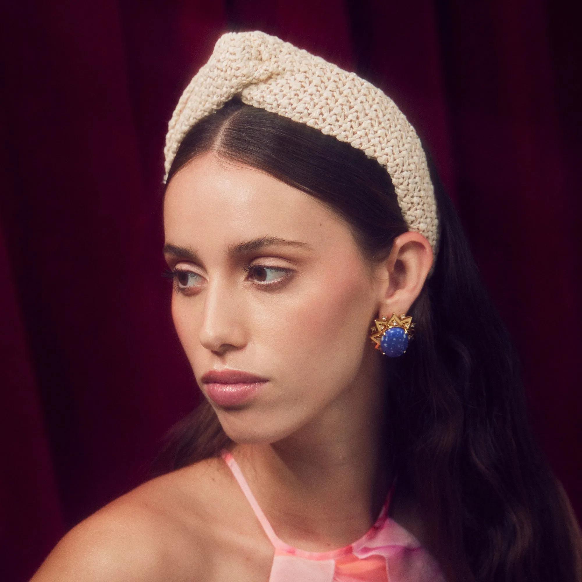 WHITE WASH RAFFIA GRETA HEADBAND sold by Lele Sadoughi product image thumbnail 2