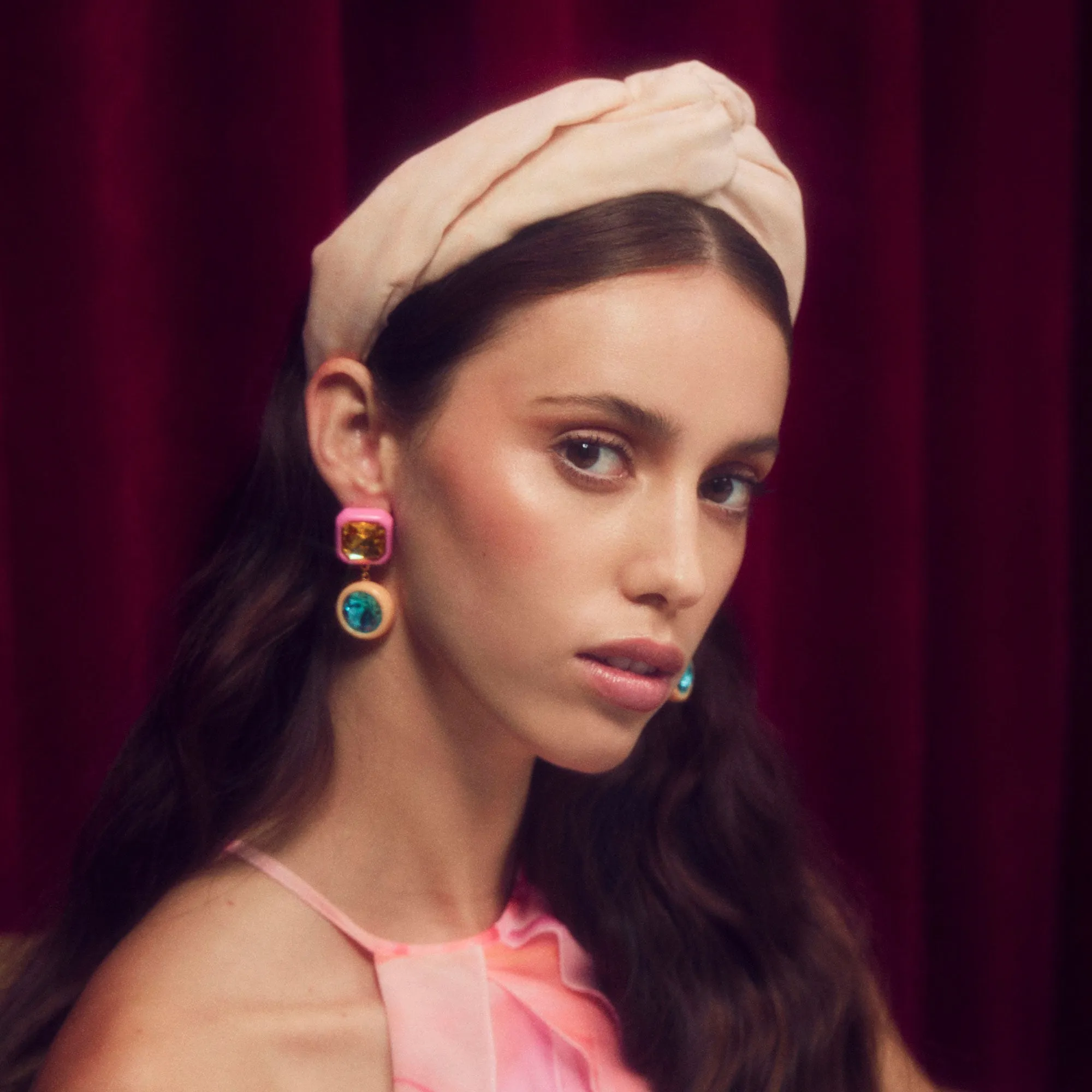 BLUSH OMBRE SILK GRETA HEADBAND sold by Lele Sadoughi product image thumbnail 2