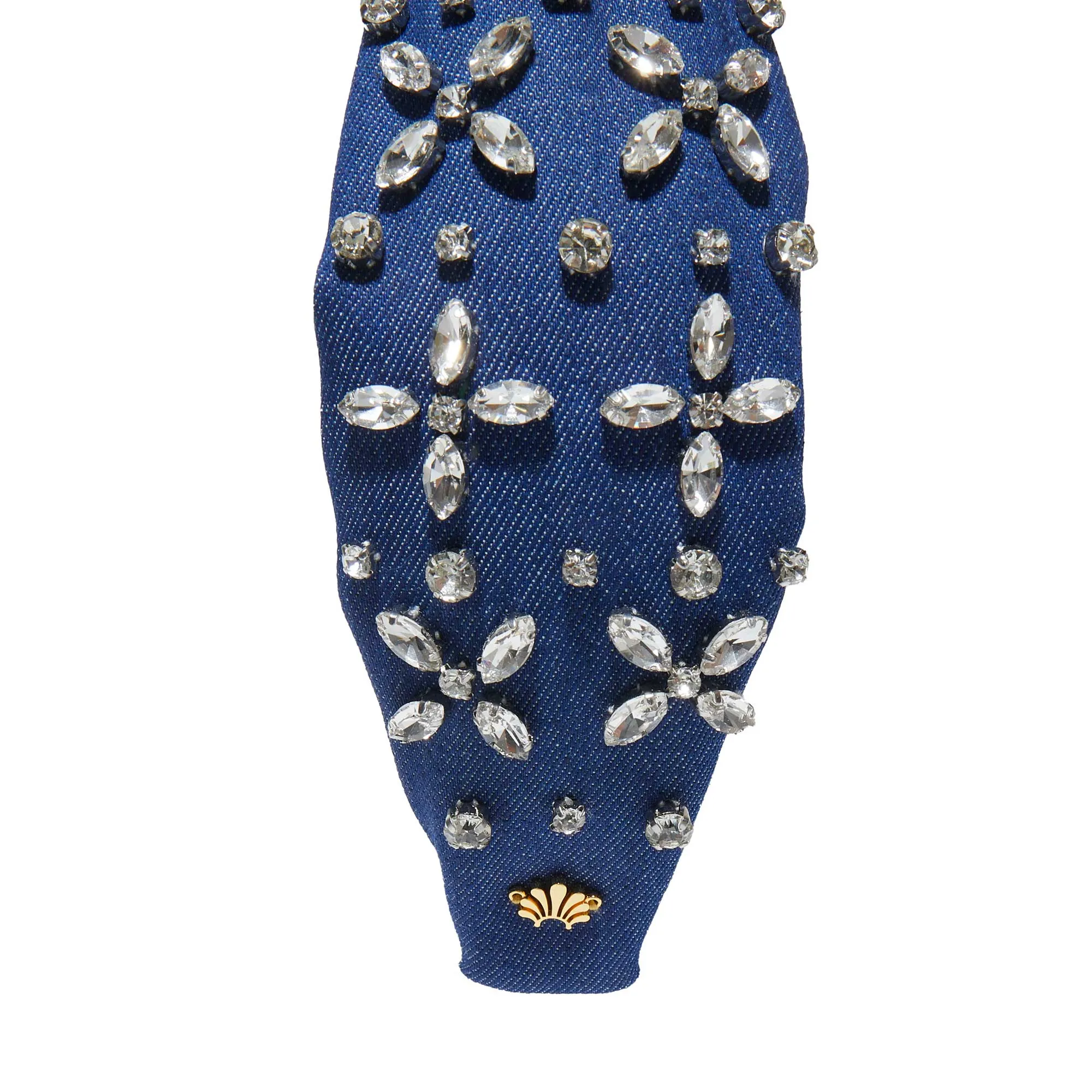 INDIGO DENIM CRYSTAL KNOTTED HEADBAND sold by Lele Sadoughi product image thumbnail 4