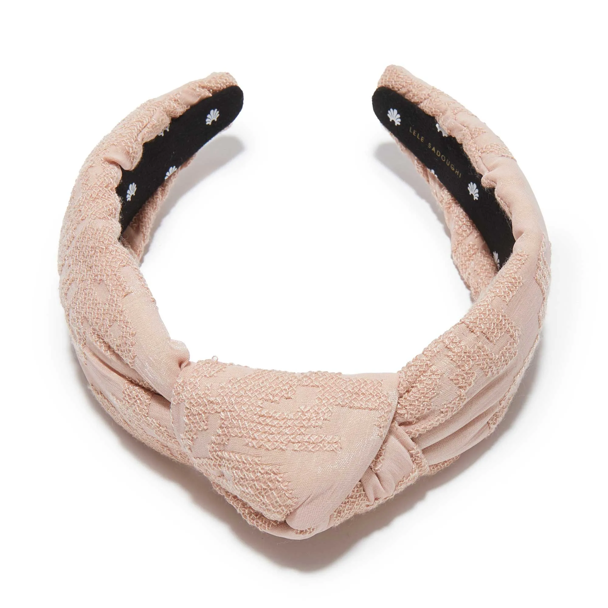 BLUSH NEEDLEPOINT KNOTTED HEADBAND sold by Lele Sadoughi product image thumbnail 3