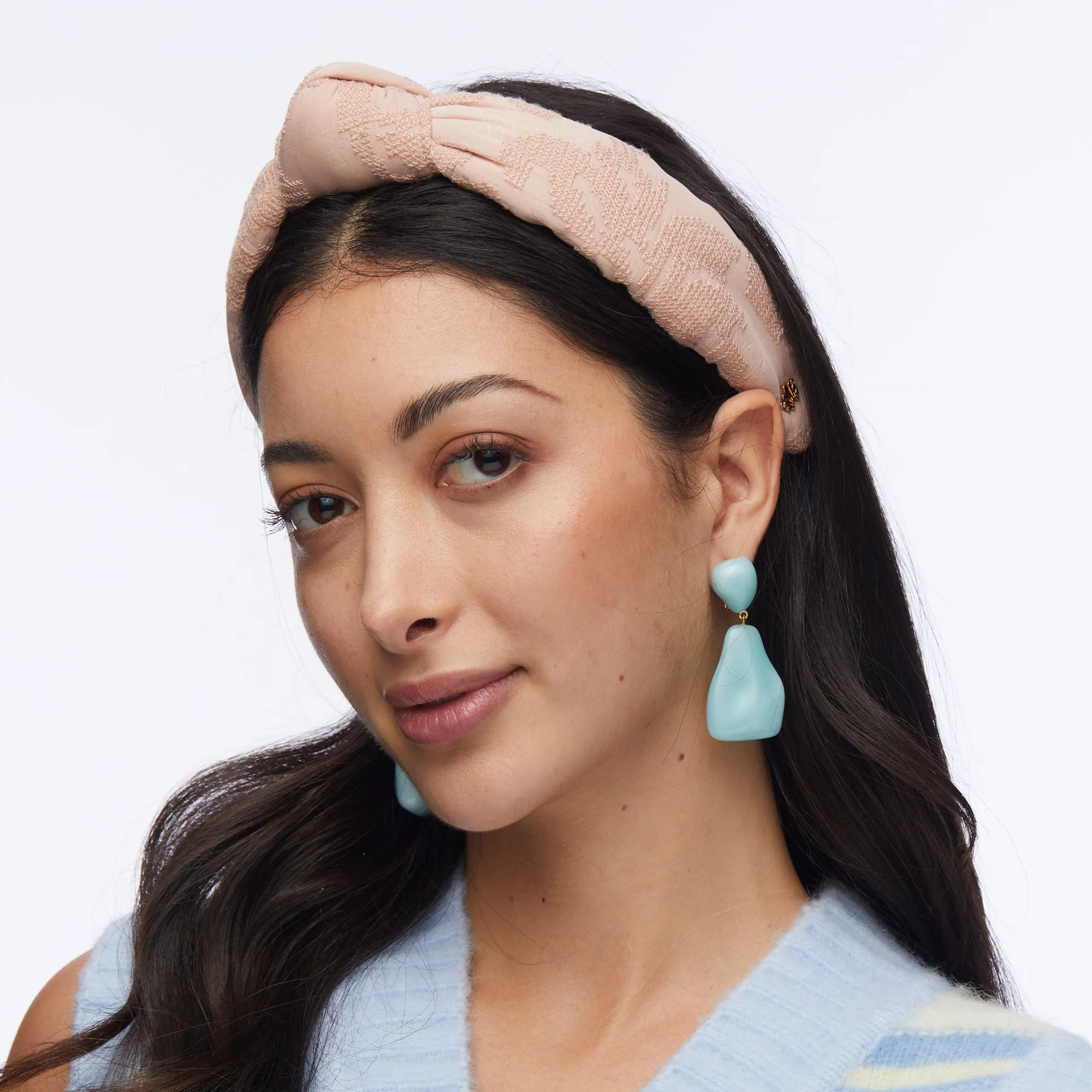 BLUSH NEEDLEPOINT KNOTTED HEADBAND sold by Lele Sadoughi product image thumbnail 2