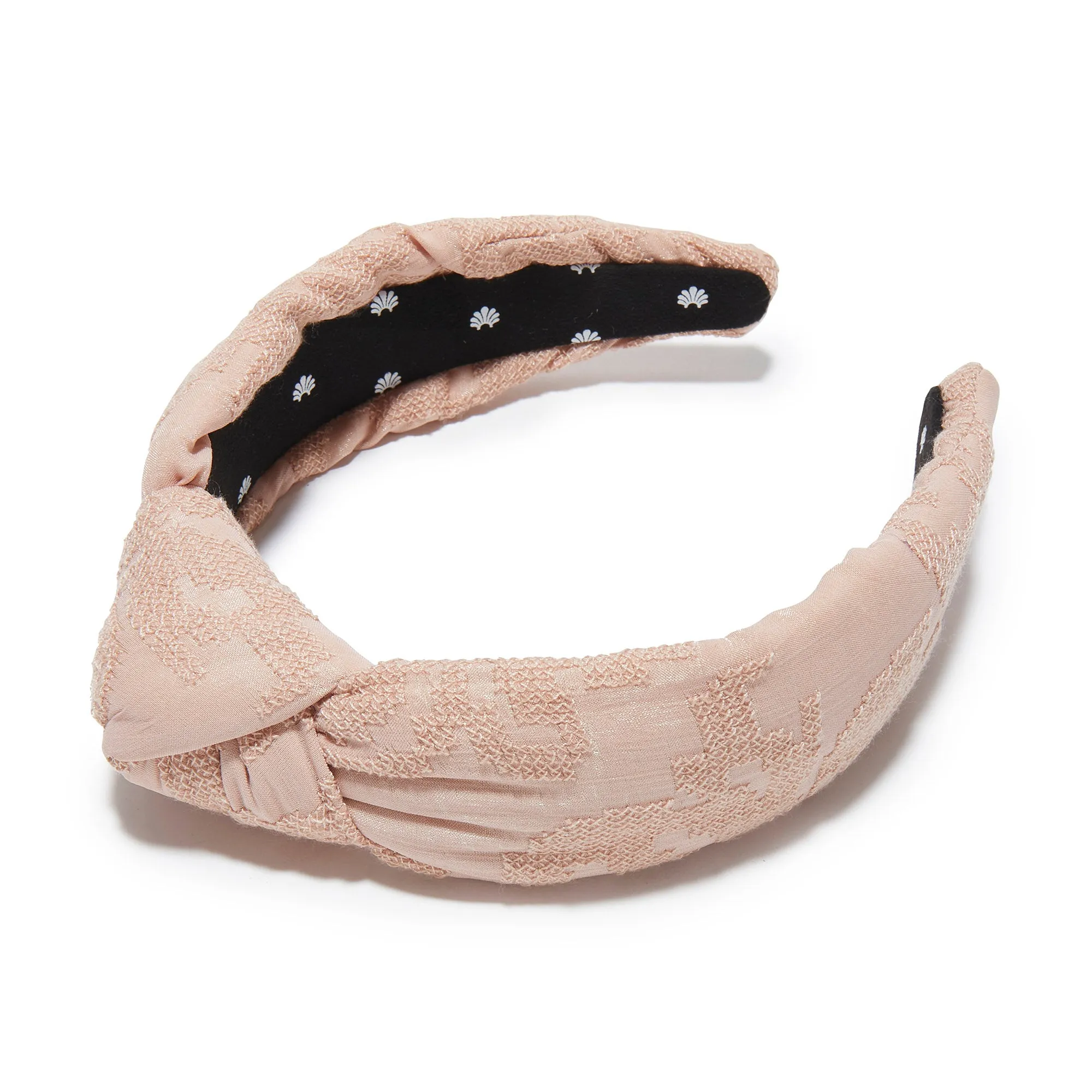 BLUSH NEEDLEPOINT KNOTTED HEADBAND sold by Lele Sadoughi