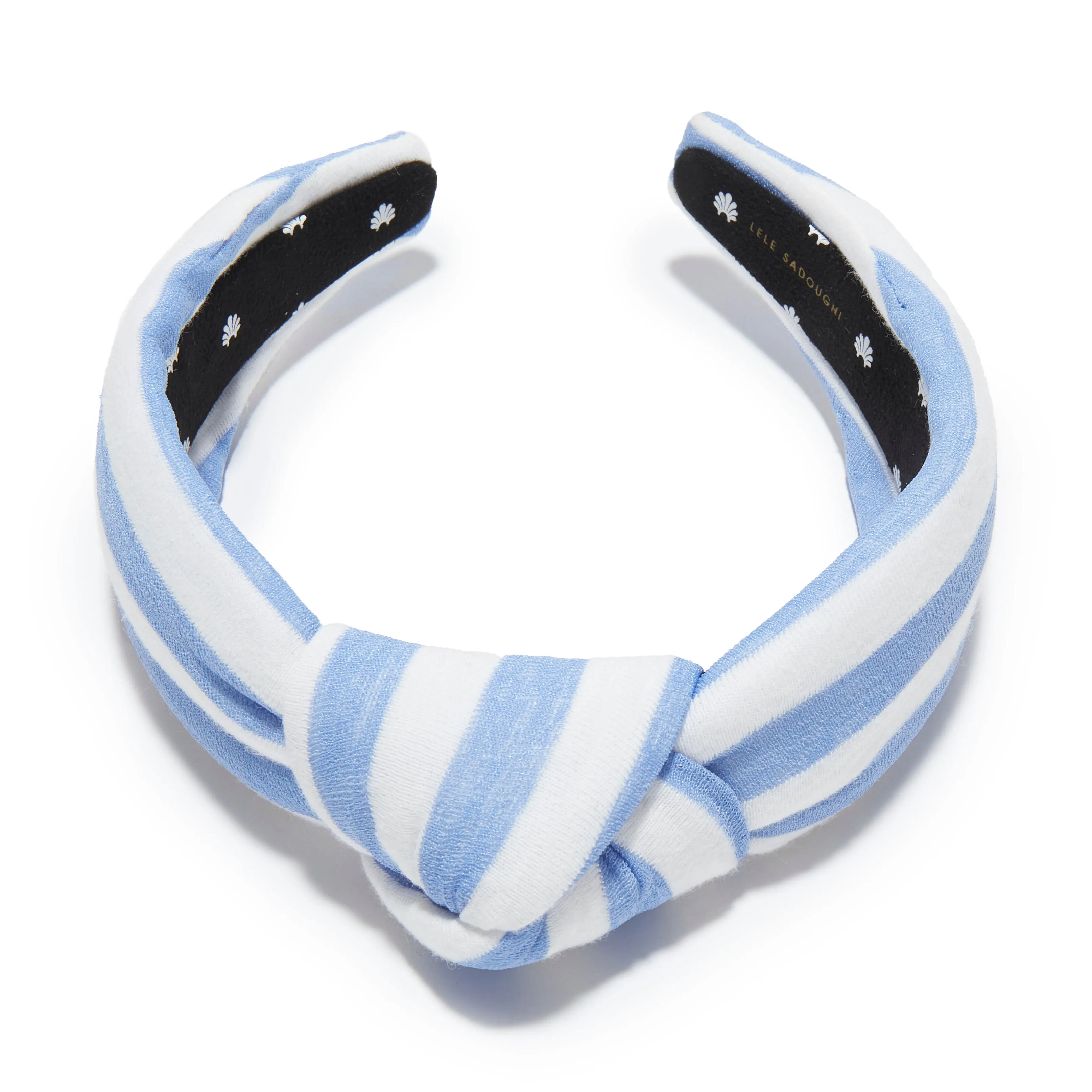 CAPRI STRIPE LINEN GAUZE KNOTTED HEADBAND sold by Lele Sadoughi product image thumbnail 3
