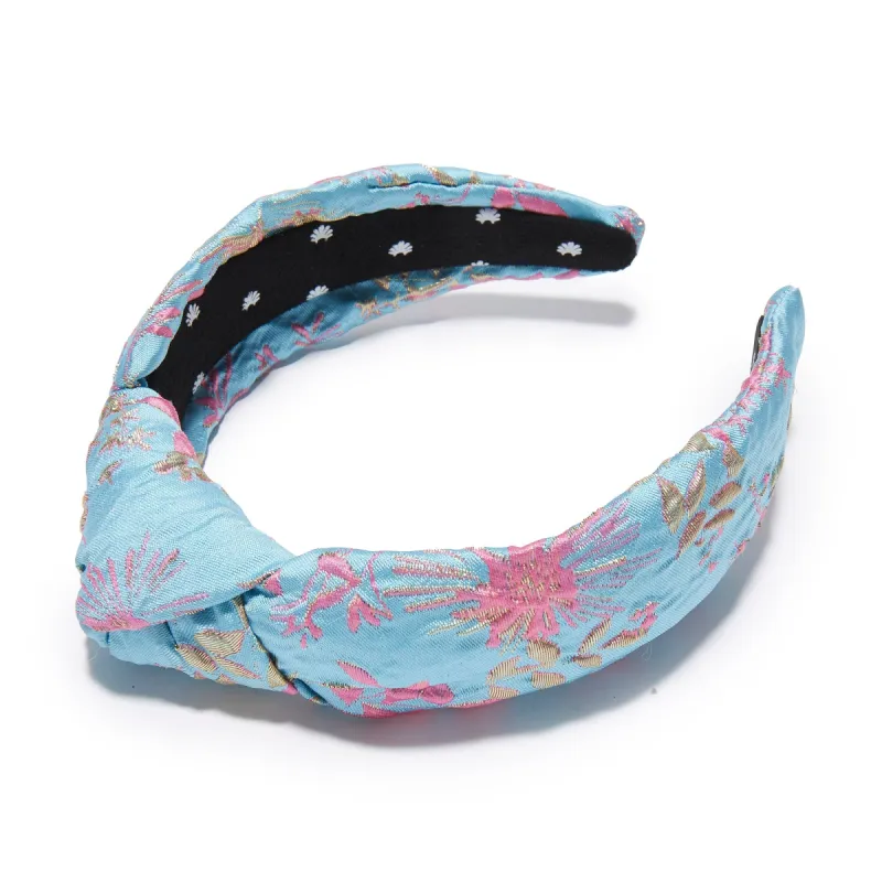 FLORAL CAPRI SHADOW BROCADE KNOTTED HEADBAND sold by Lele Sadoughi