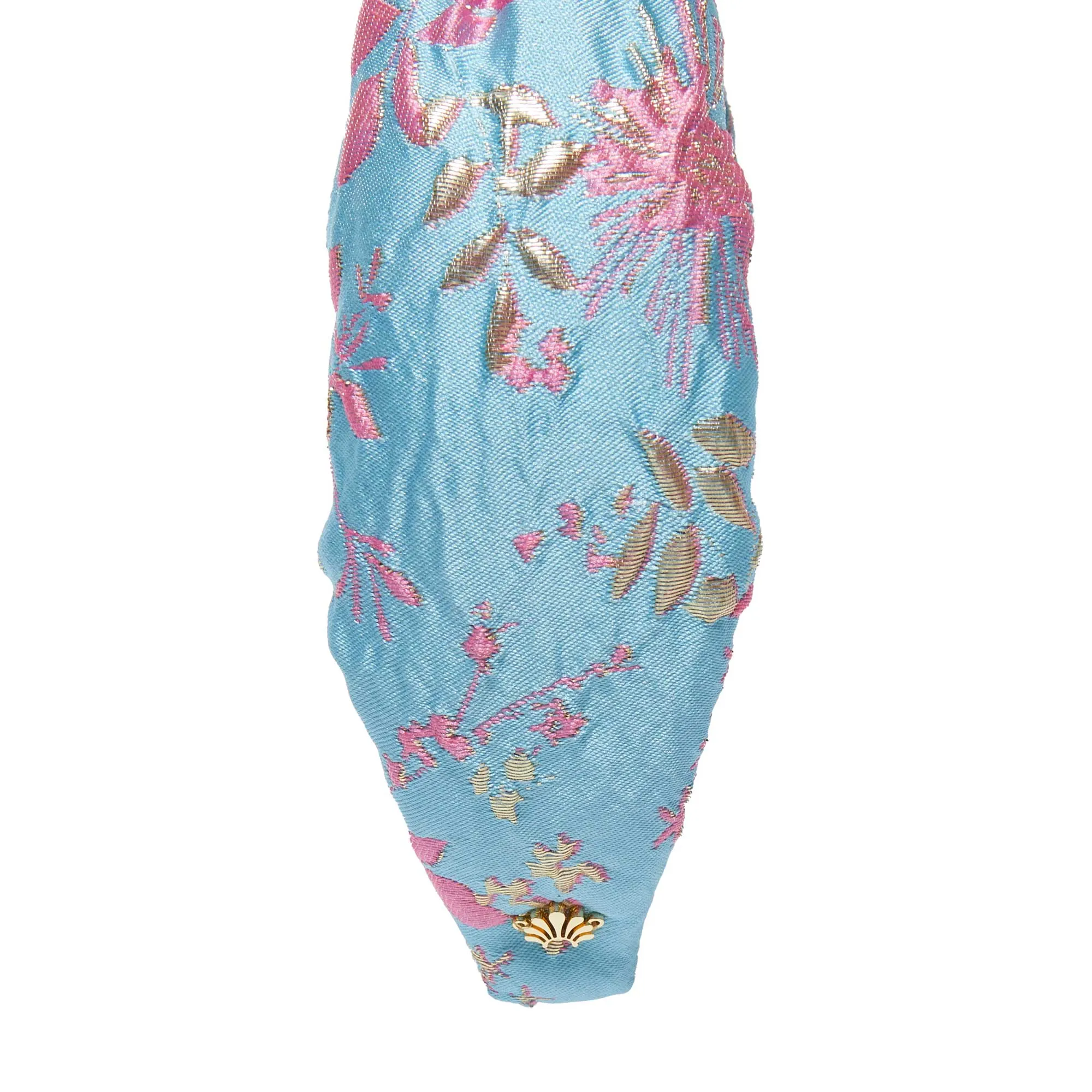 FLORAL CAPRI SHADOW BROCADE KNOTTED HEADBAND sold by Lele Sadoughi product image thumbnail 4