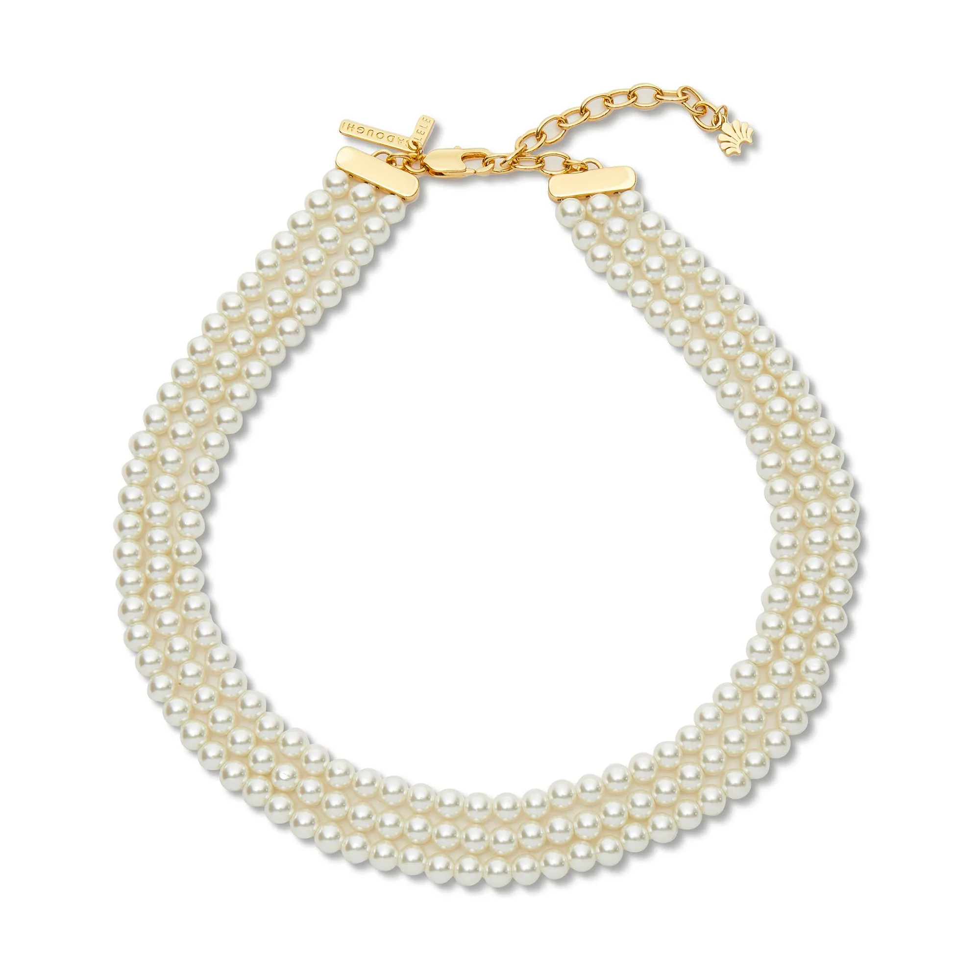 PEARL TRIPLE STRAND NECKLACE sold by Lele Sadoughi