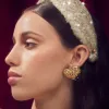 GOLD CELESTIAL HEART BUTTON EARRINGS sold by Lele Sadoughi