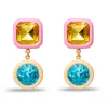 POP PINK GEM DROP EARRINGS sold by Lele Sadoughi