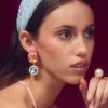 POP PINK GEM DROP EARRINGS sold by Lele Sadoughi