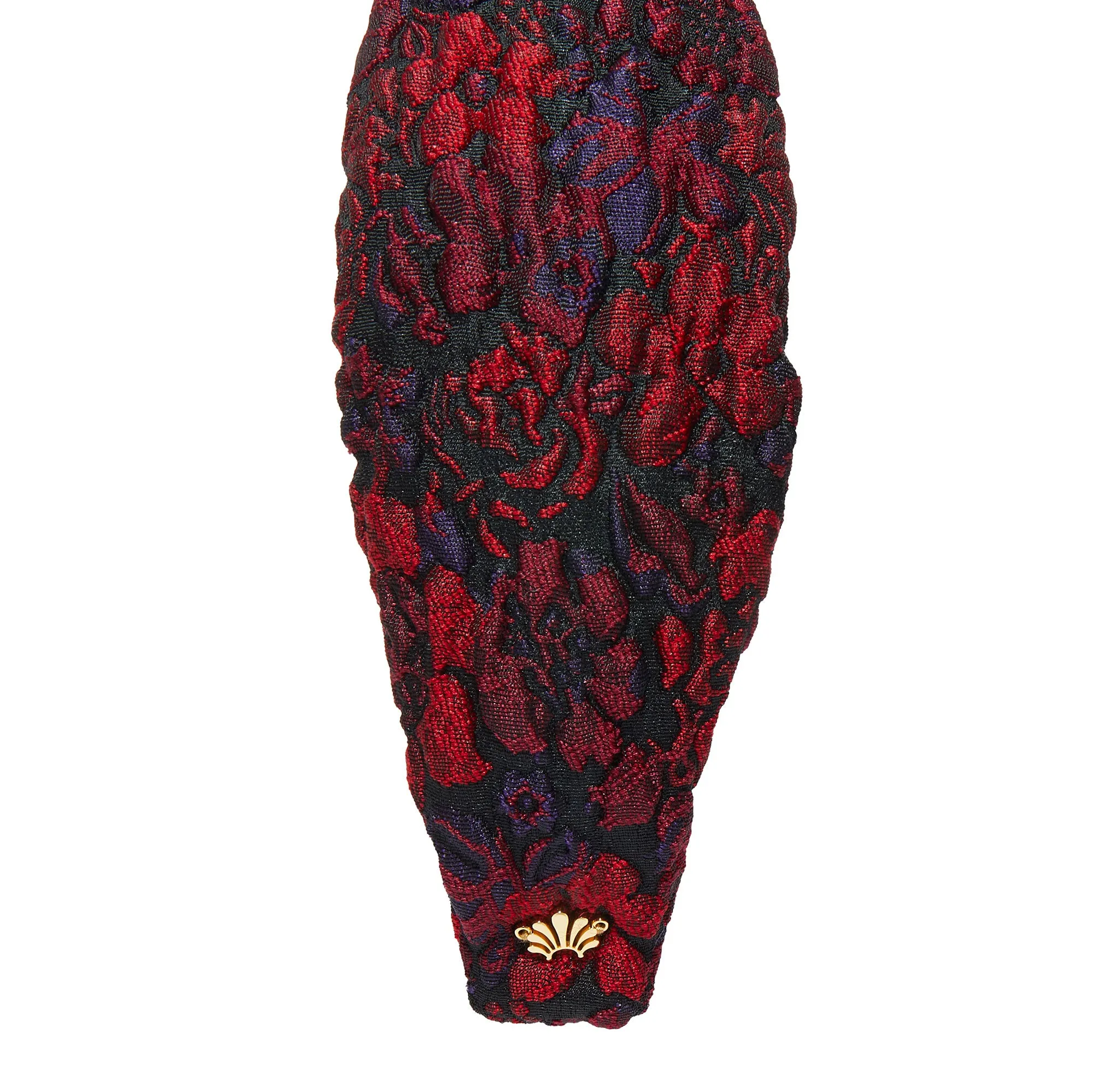 RUST ROSE FLORAL BROCADE KNOTTED HEADBAND sold by Lele Sadoughi product image thumbnail 5