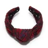 RUST ROSE FLORAL BROCADE KNOTTED HEADBAND sold by Lele Sadoughi
