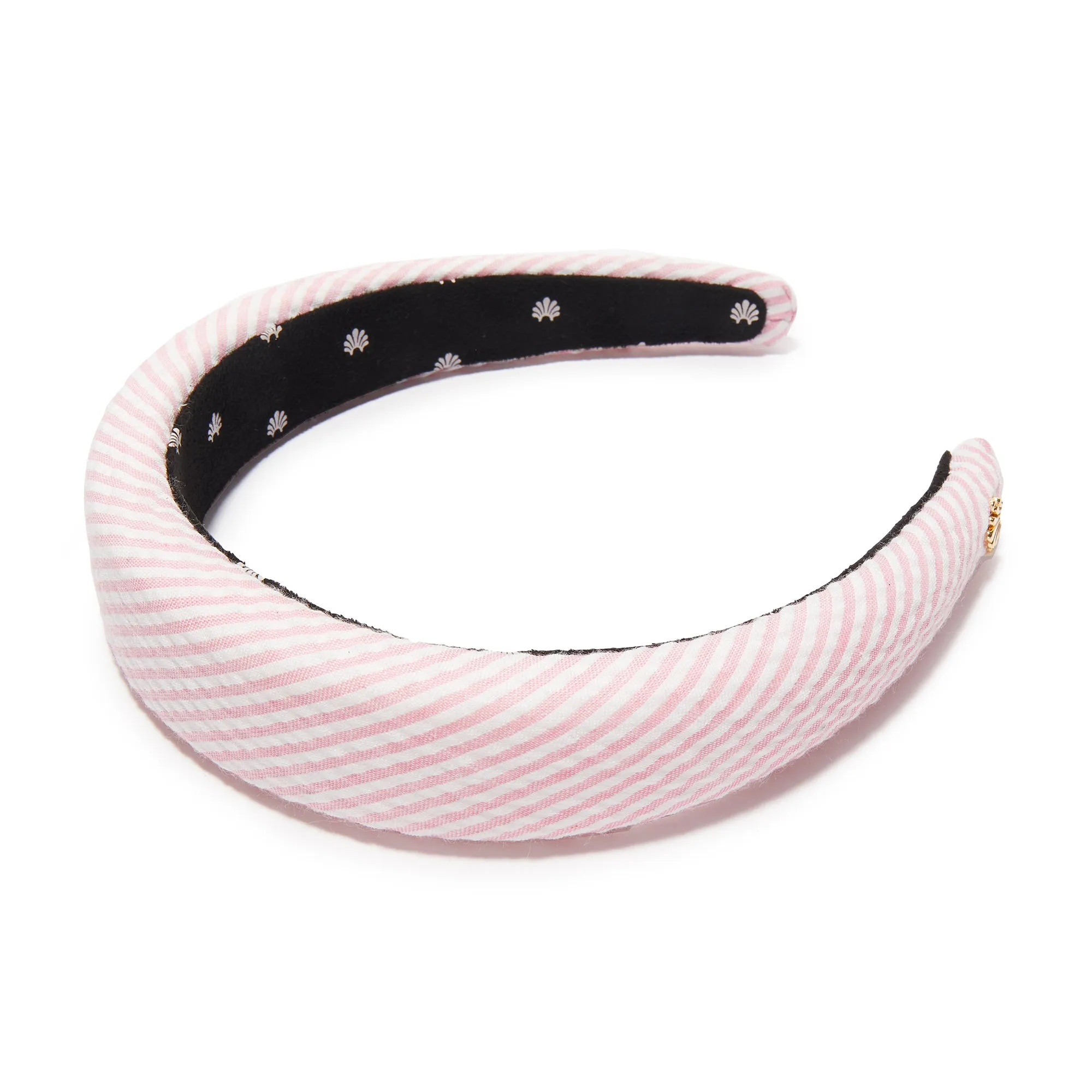SHELL PINK SEERSUCKER ALICE HEADBAND sold by Lele Sadoughi