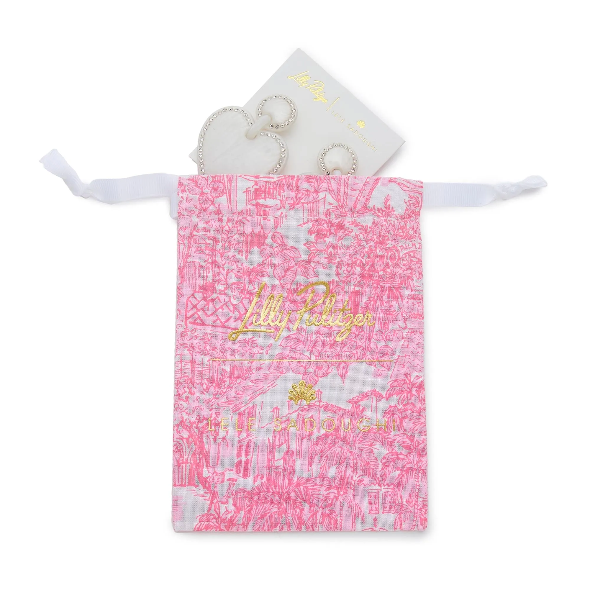 PASSIONFRUIT PINK LILLY PULITZER x LELE CRYSTAL LILY EARRINGS sold by Lele Sadoughi product image thumbnail 3