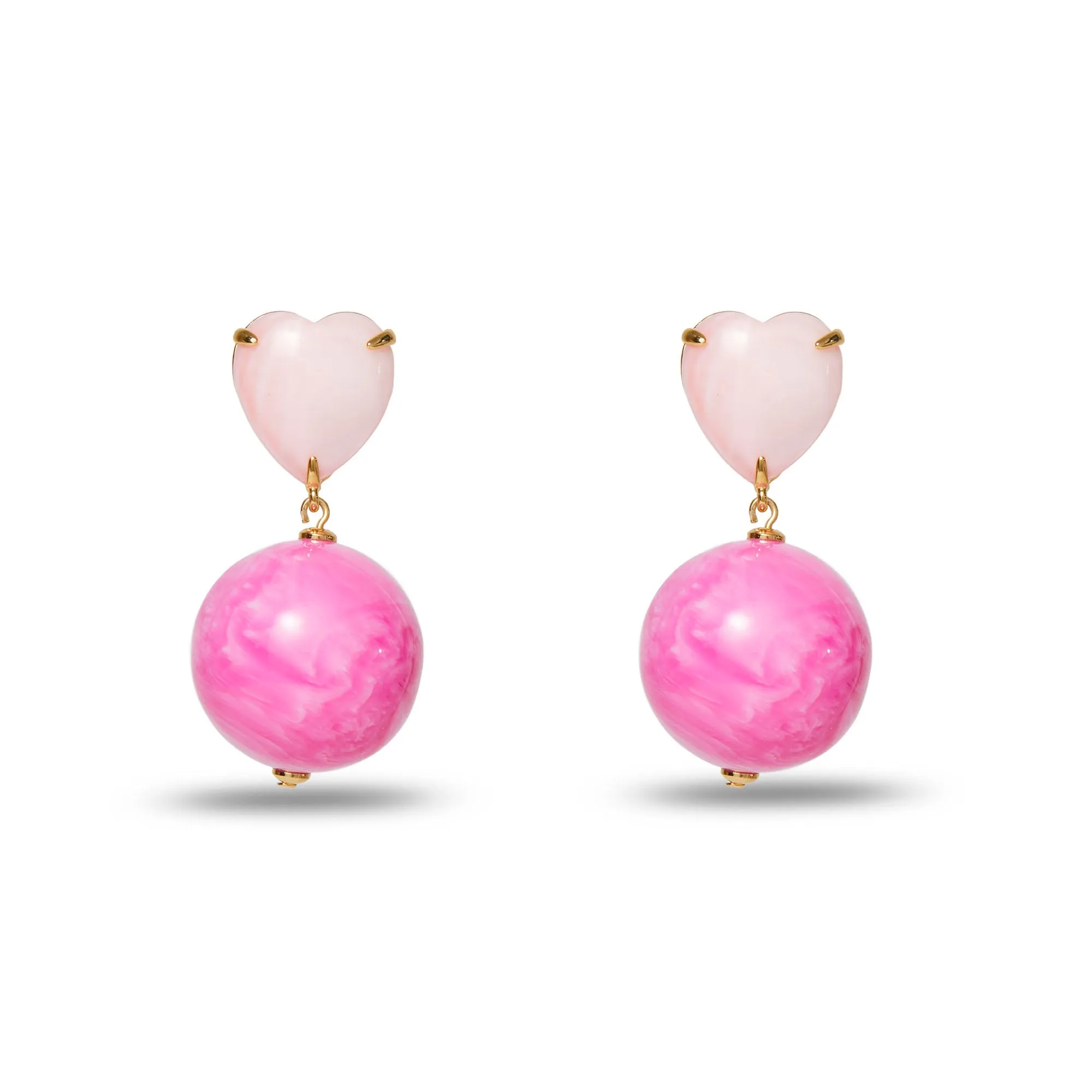 PASSIONFRUIT PINK LILLY PULITZER x LELE HALFCOURT HEART EARRINGS sold by Lele Sadoughi