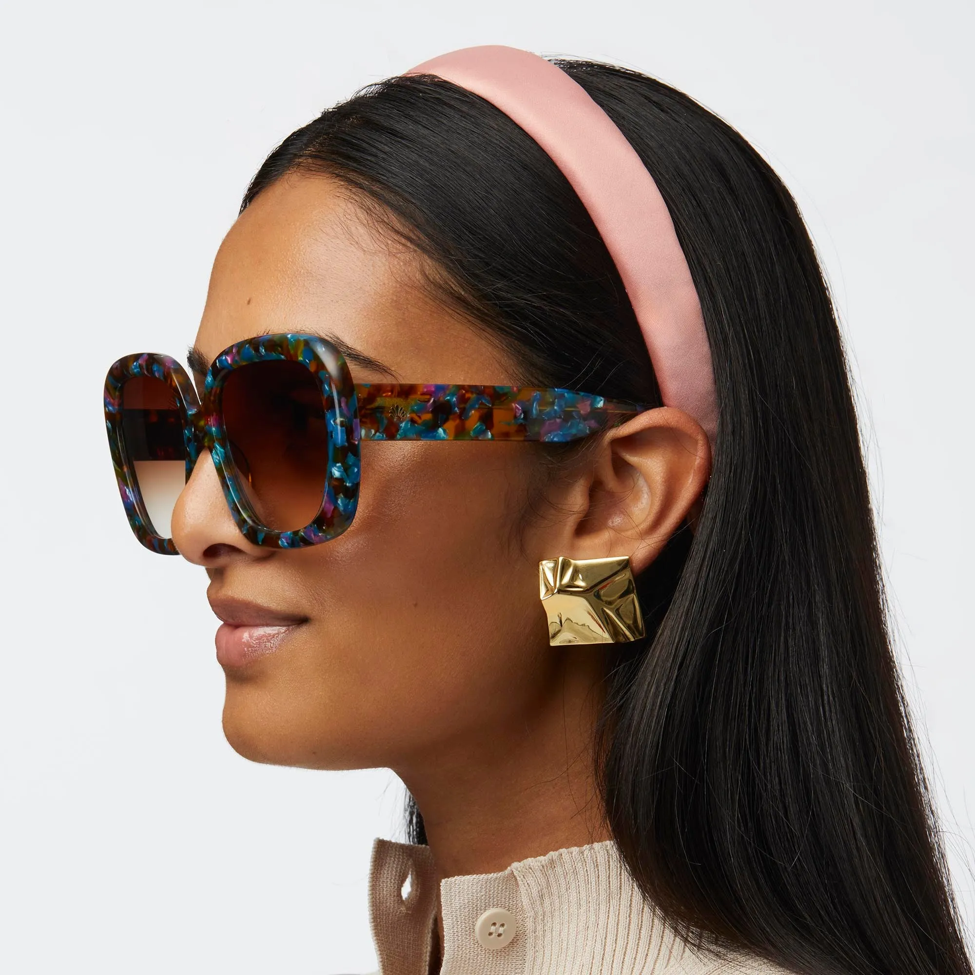 ROSE BLUSH CHARLOTTE SILK HEADBAND sold by Lele Sadoughi product image thumbnail 2