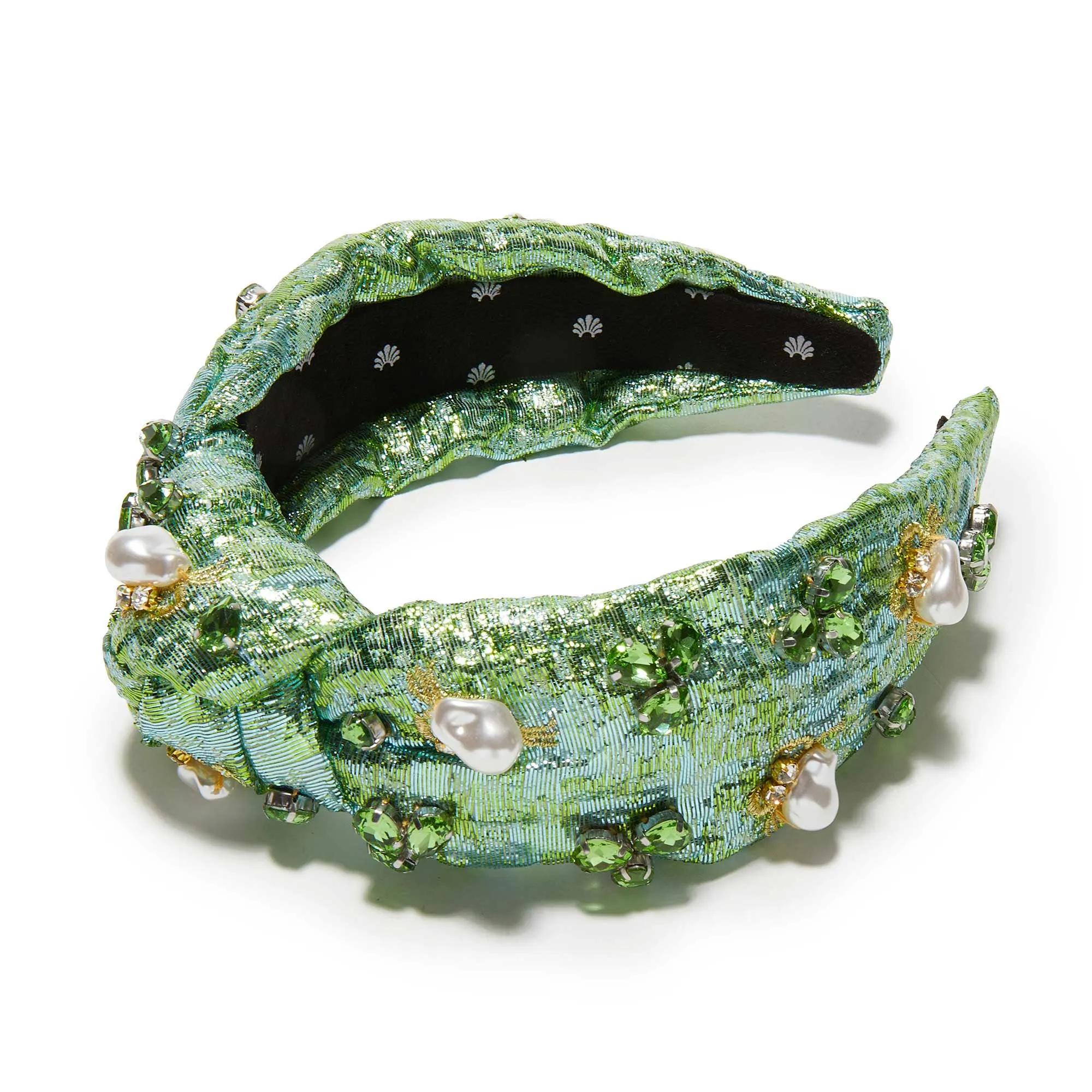 JADE PEARL MARINA EMBELLISHED KNOTTED HEADBAND sold by Lele Sadoughi