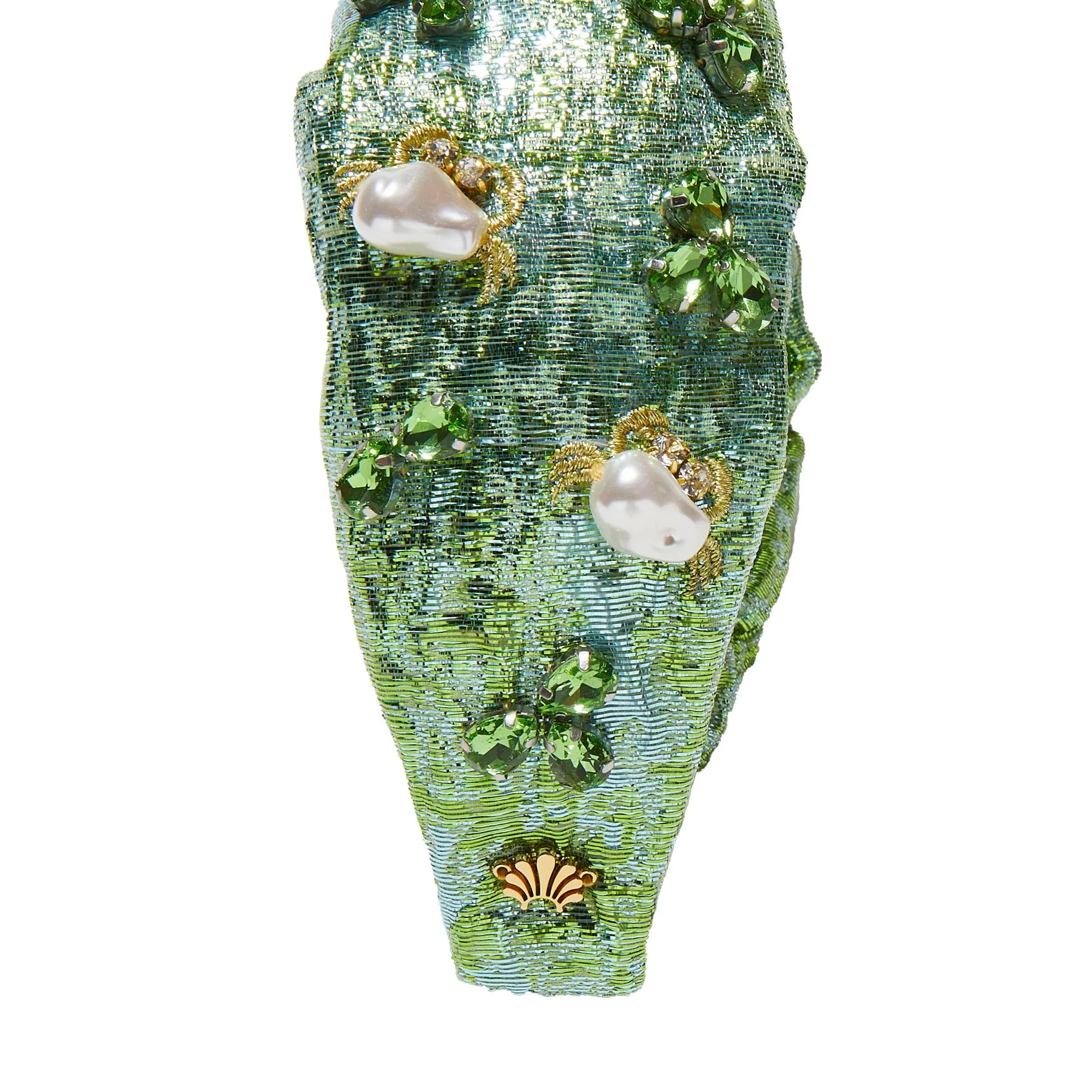 JADE PEARL MARINA EMBELLISHED KNOTTED HEADBAND sold by Lele Sadoughi product image thumbnail 4