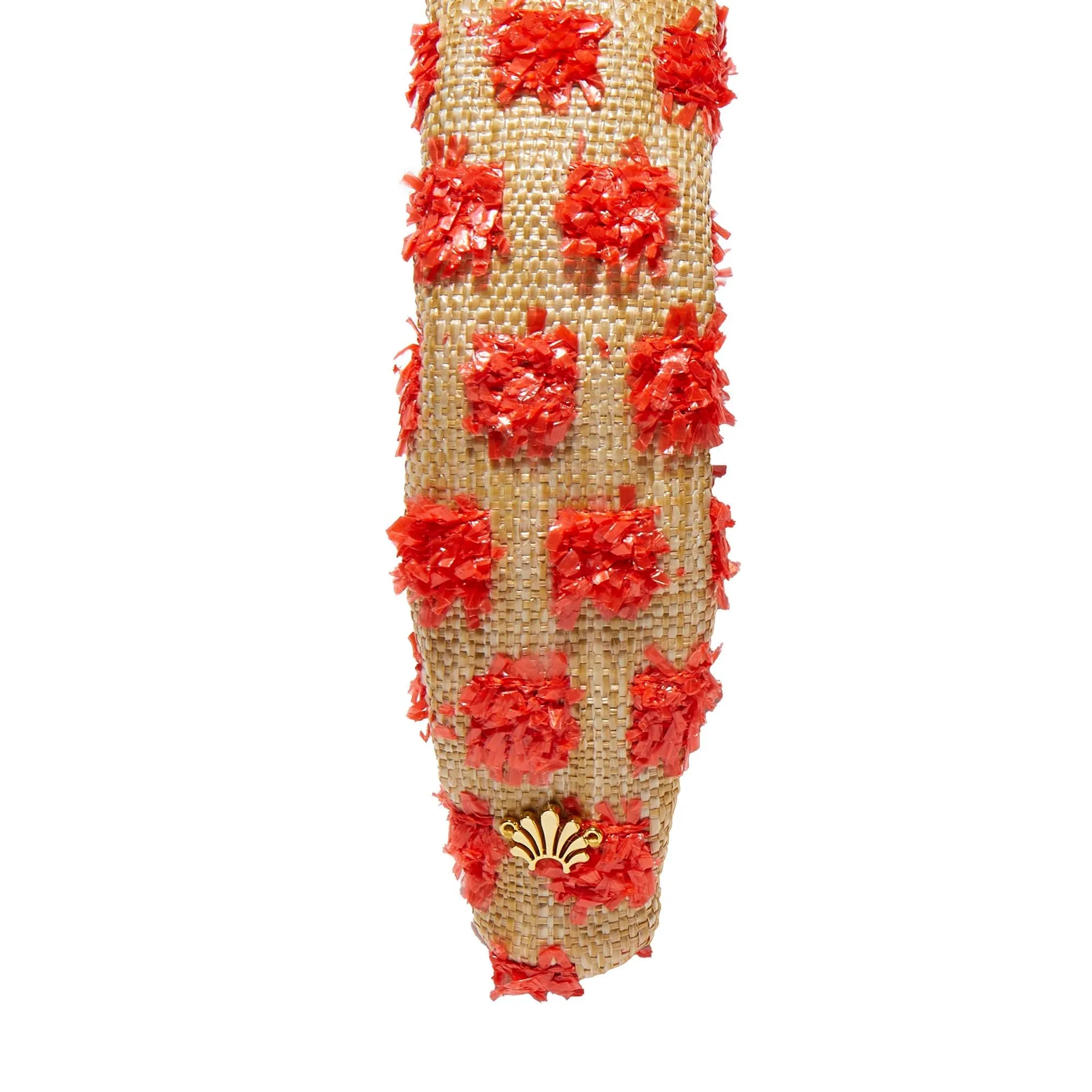 NATURAL MELON SLIM KNOTTED DOTTED RAFFIA HEADBAND sold by Lele Sadoughi product image thumbnail 4