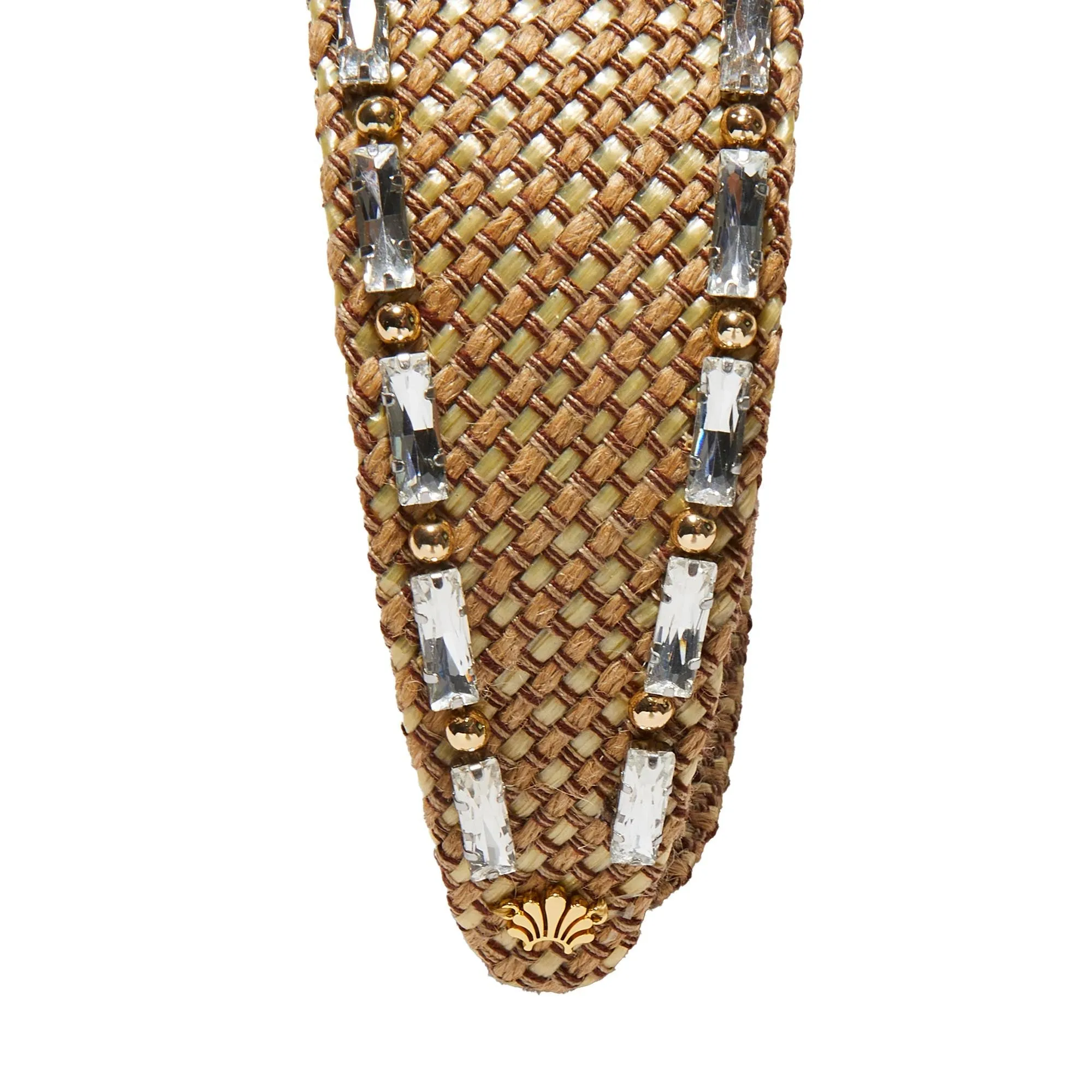 NATURAL BRIGITTE RAFFIA CRYSTAL TRIM HEADBAND sold by Lele Sadoughi product image thumbnail 4