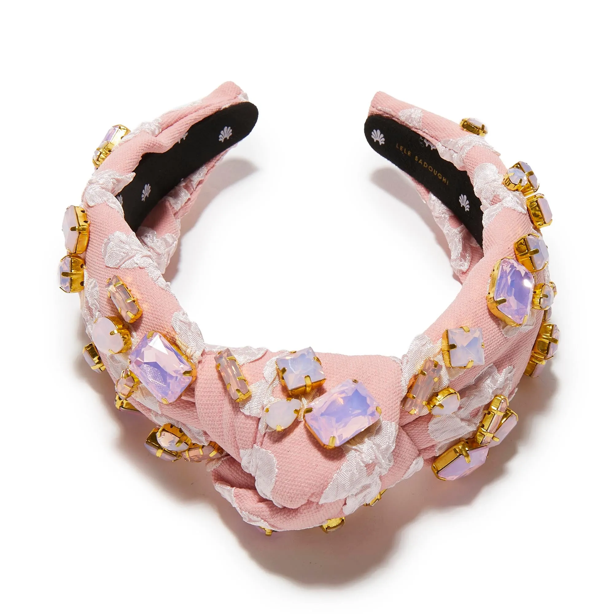 BLUSH MELON CANDY CRYSTAL KNOTTED HEADBAND sold by Lele Sadoughi product image thumbnail 3