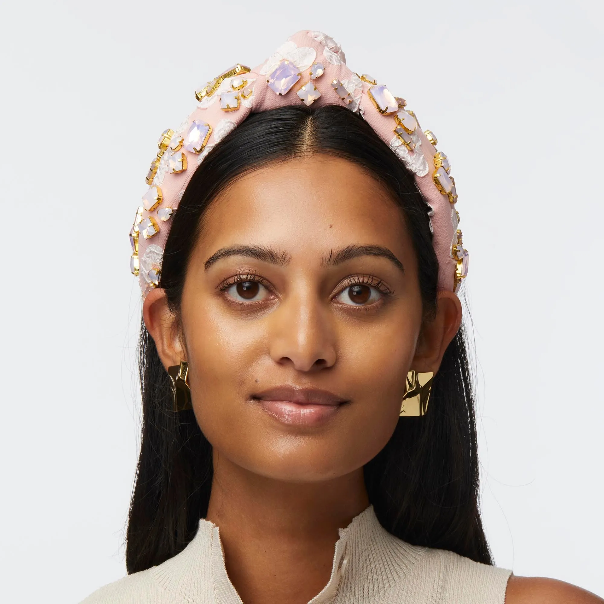 BLUSH MELON CANDY CRYSTAL KNOTTED HEADBAND sold by Lele Sadoughi product image thumbnail 2