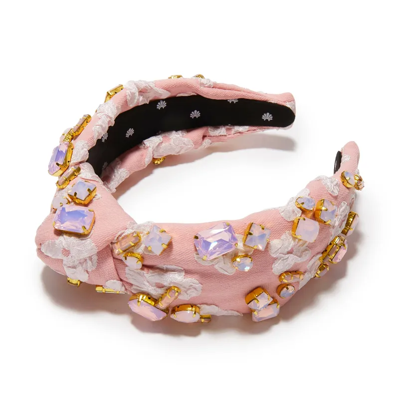 BLUSH MELON CANDY CRYSTAL KNOTTED HEADBAND sold by Lele Sadoughi