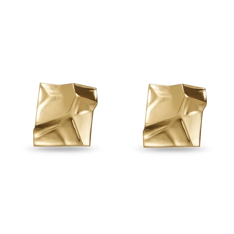 GOLD TETRA BUTTON EARRINGS sold by Lele Sadoughi