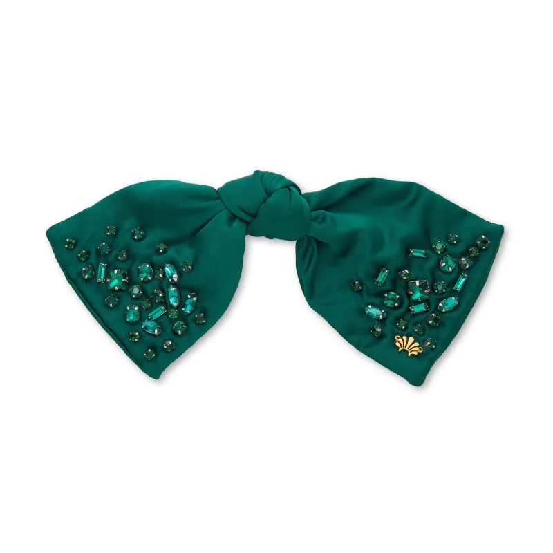 MAY EMERALD PALOMA JEWELED BIRTHSTONE BOW sold by Lele Sadoughi