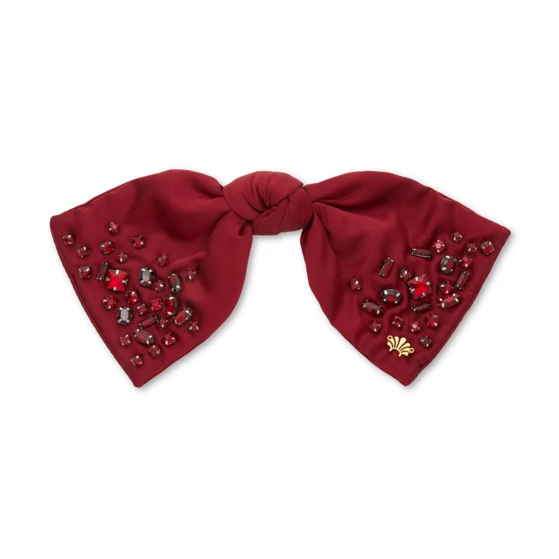 JANUARY GARNET PALOMA JEWELED BIRTHSTONE BOW sold by Lele Sadoughi