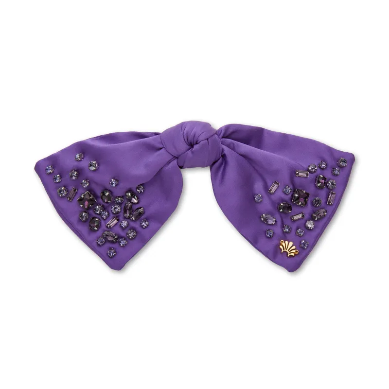FEBRUARY AMETHYST PALOMA JEWELED BIRTHSTONE BOW sold by Lele Sadoughi