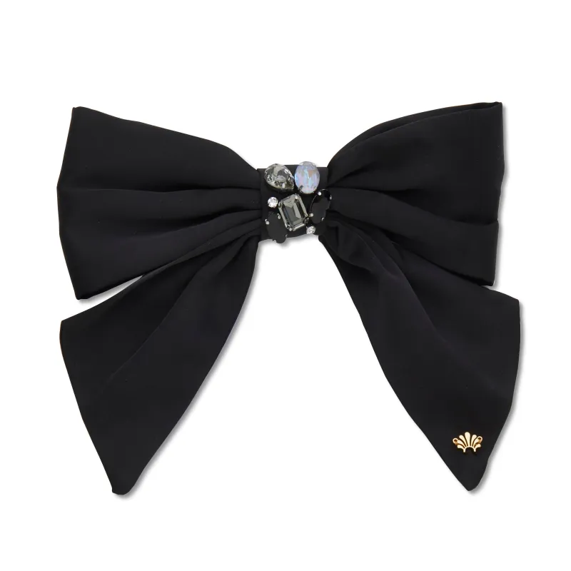 JET NATALIA SWAROVSKI® BOW BARRETTE sold by Lele Sadoughi