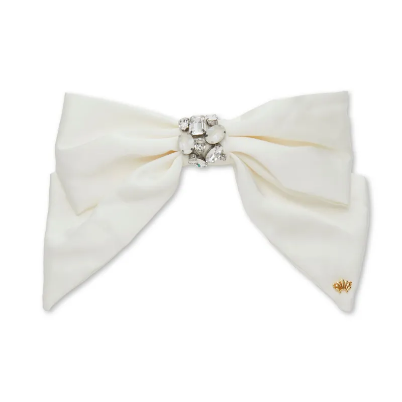 IVORY NATALIA SWAROVSKI® BOW BARRETTE sold by Lele Sadoughi