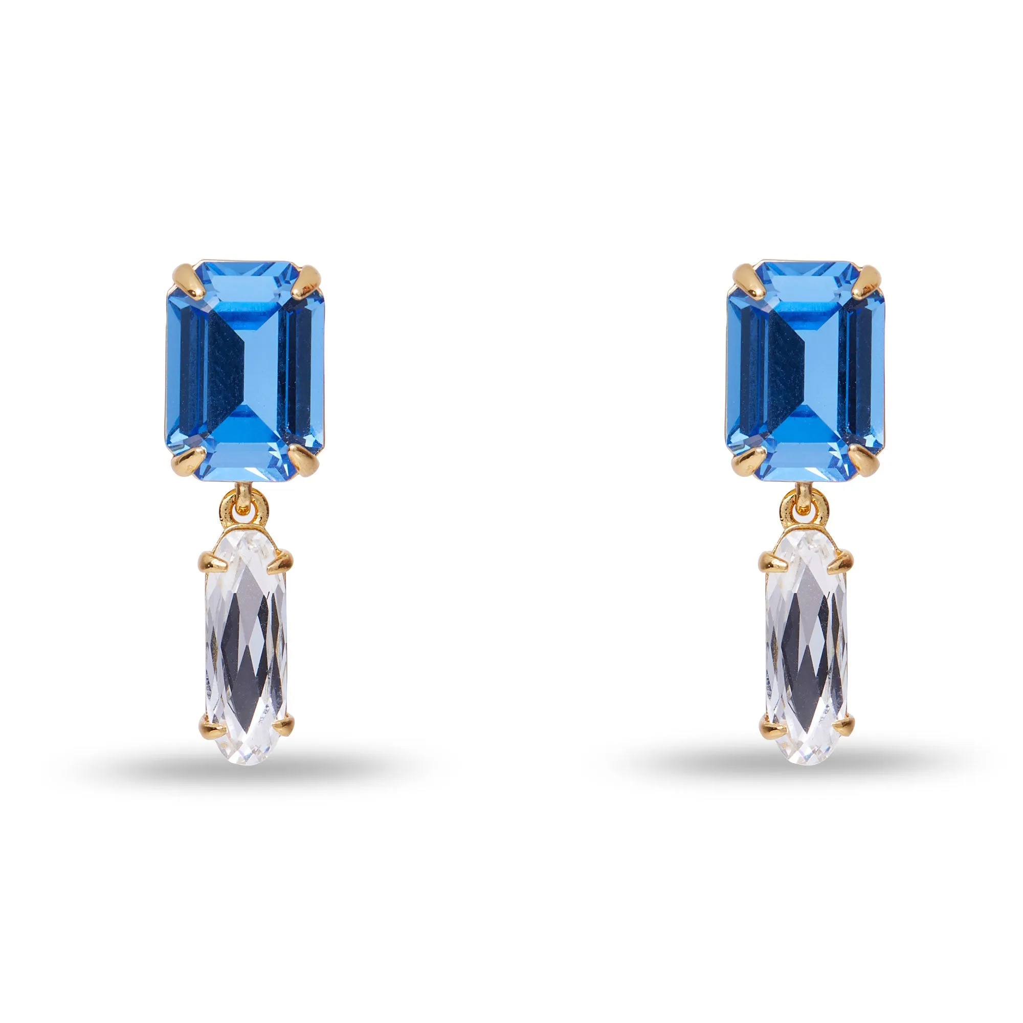 ICE BLUE SWAROVSKI® BABY DROP CRYSTAL EARRINGS sold by Lele Sadoughi