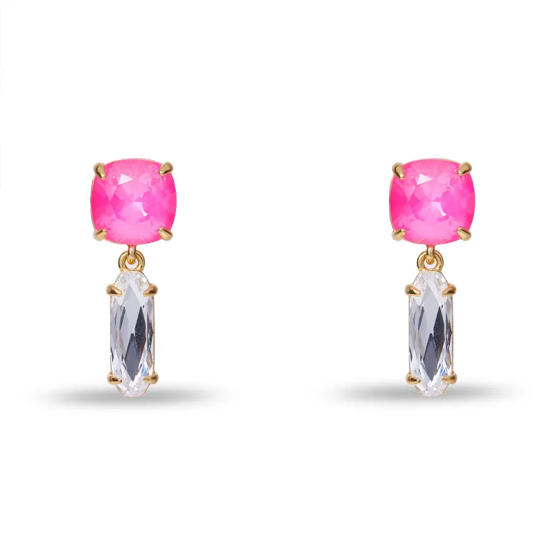ELECTRIC PINK SWAROVSKI® BABY DROP CRYSTAL EARRINGS sold by Lele Sadoughi